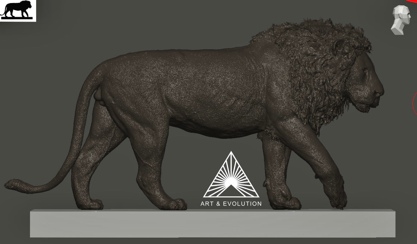 Art&Evolution Studio African Lion Lorkulup Model