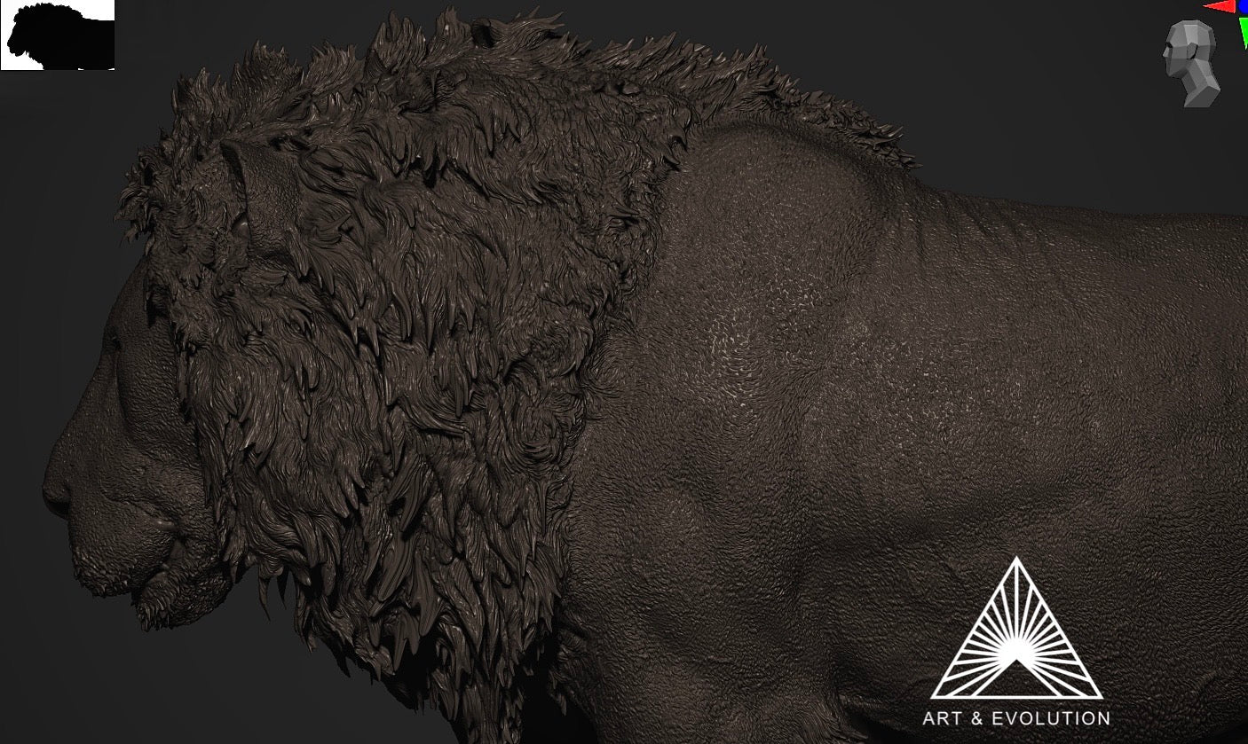 Art&Evolution Studio African Lion Lorkulup Model