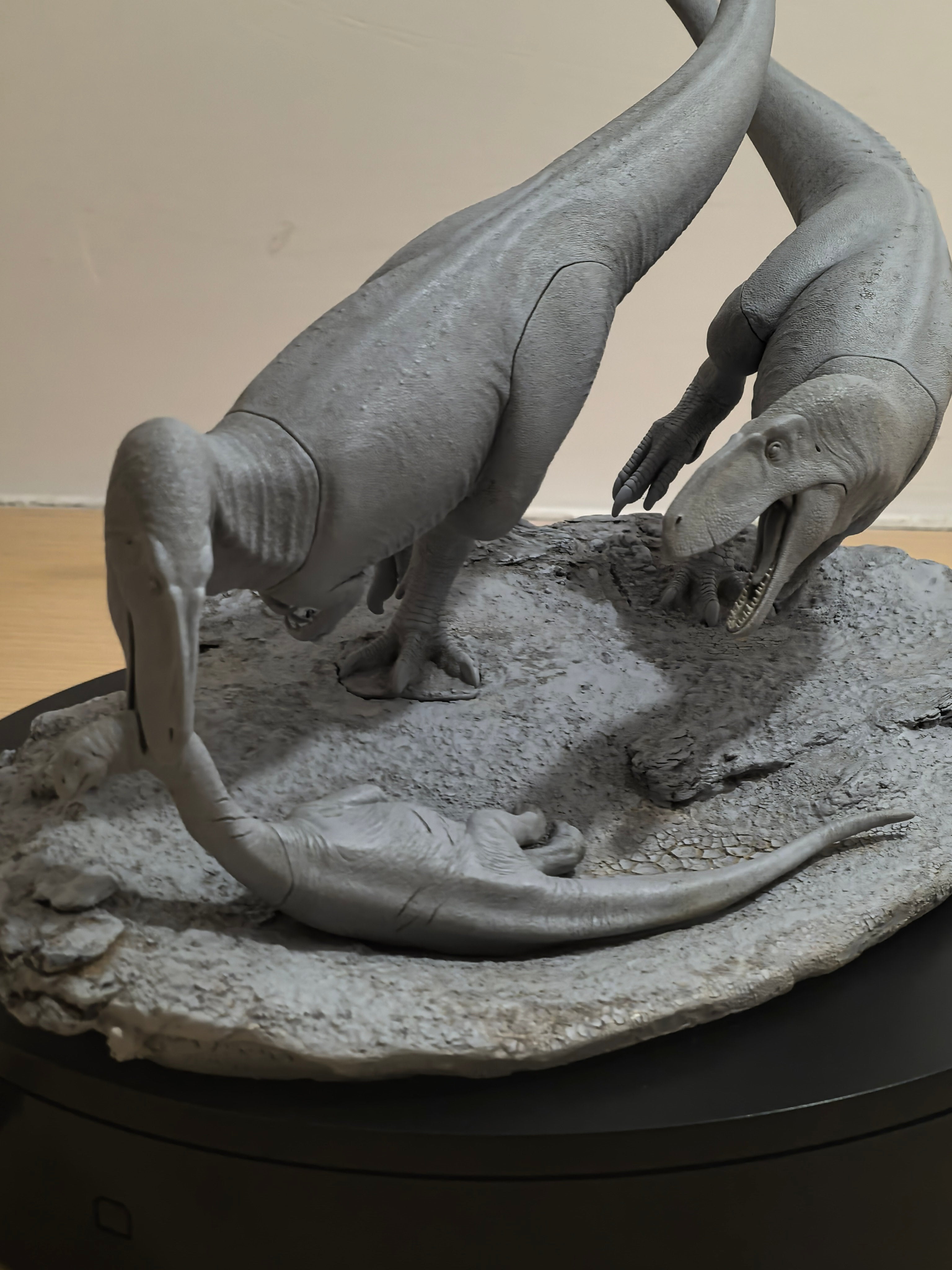 MK Studio 1:20 Scale Megalosaurus Pair Hunt Cetiosaurus Scene Statue