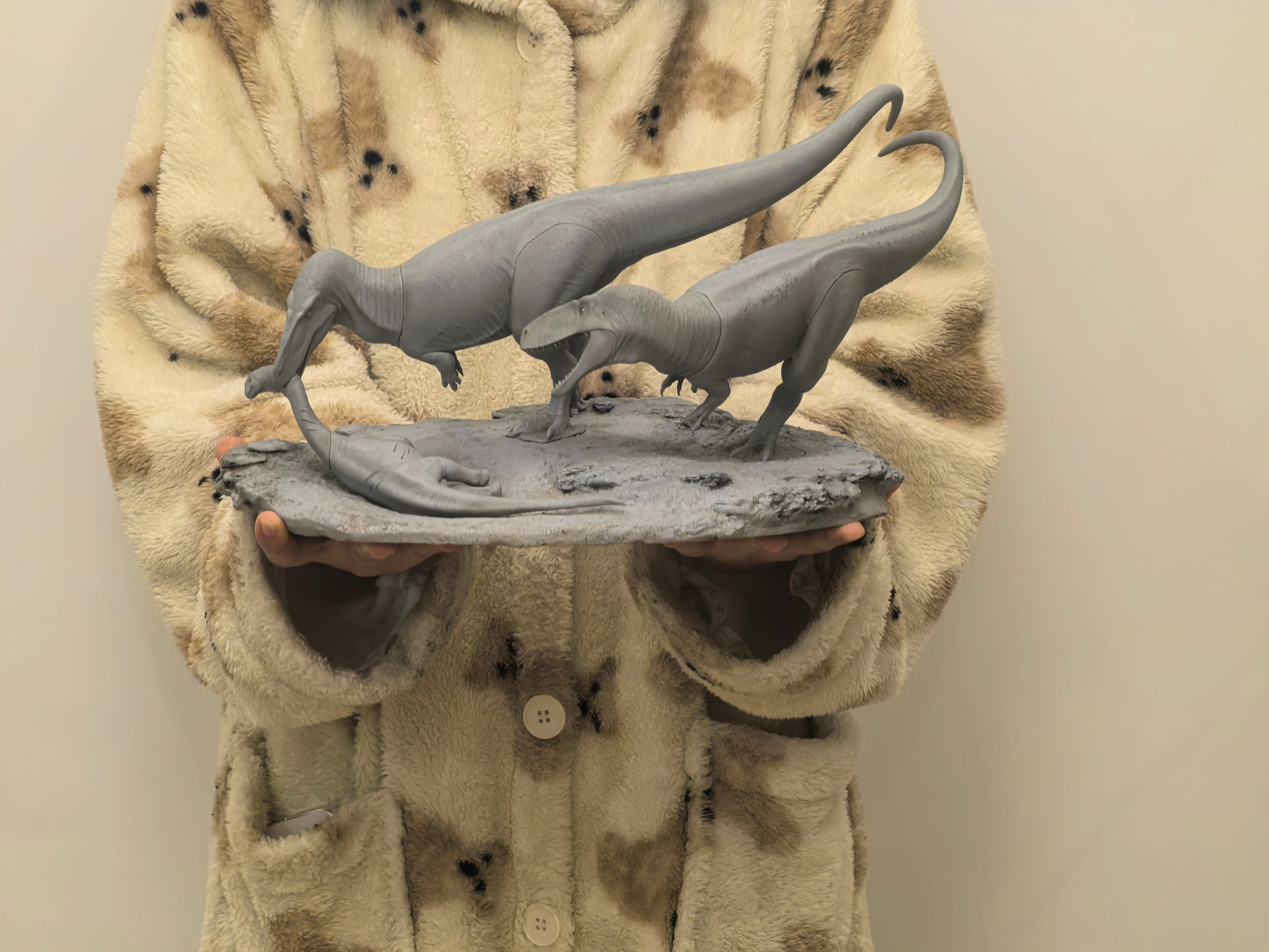 MK Studio 1:20 Scale Megalosaurus Pair Hunt Cetiosaurus Scene Statue