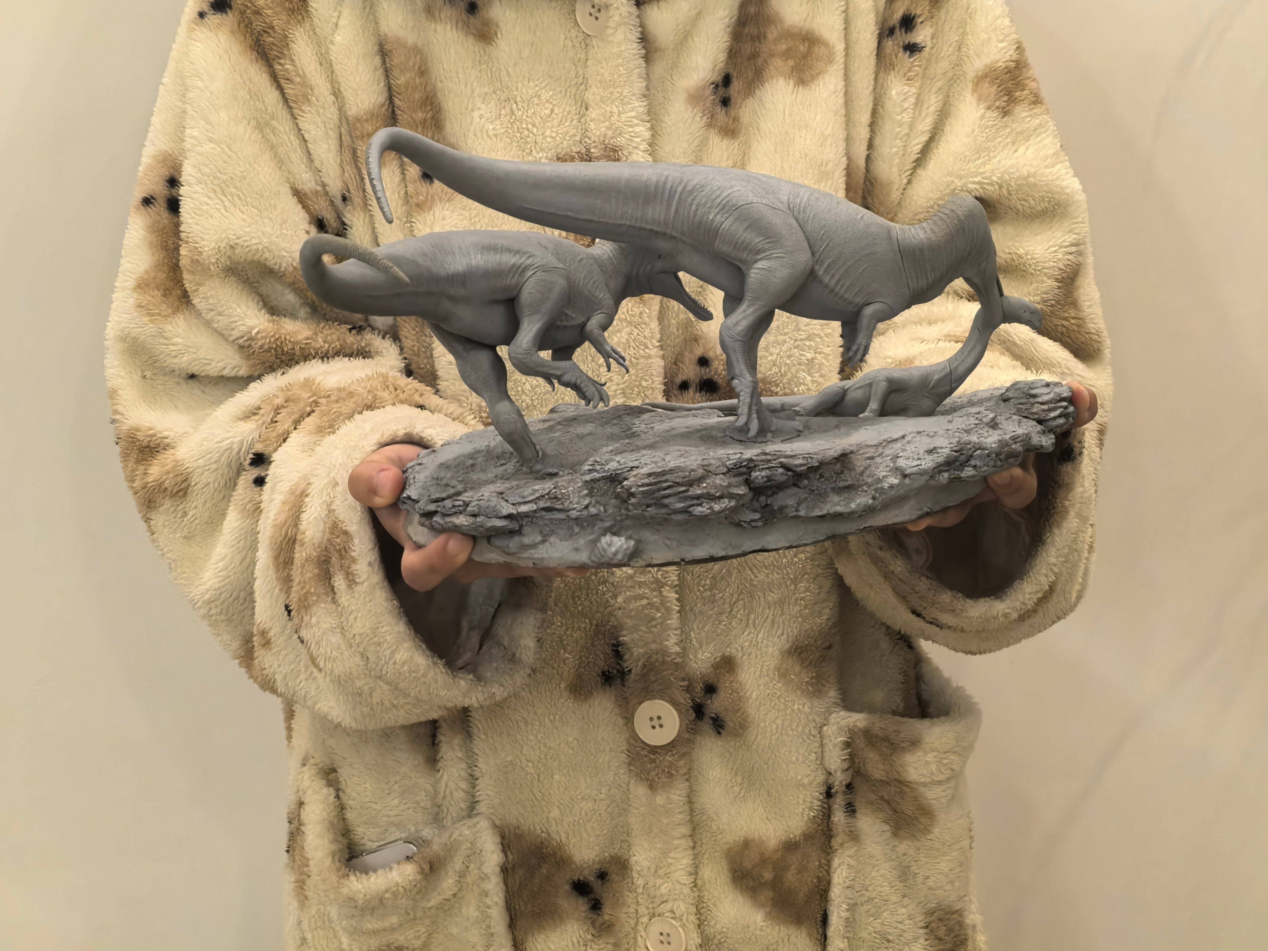 MK Studio 1:20 Scale Megalosaurus Pair Hunt Cetiosaurus Scene Statue