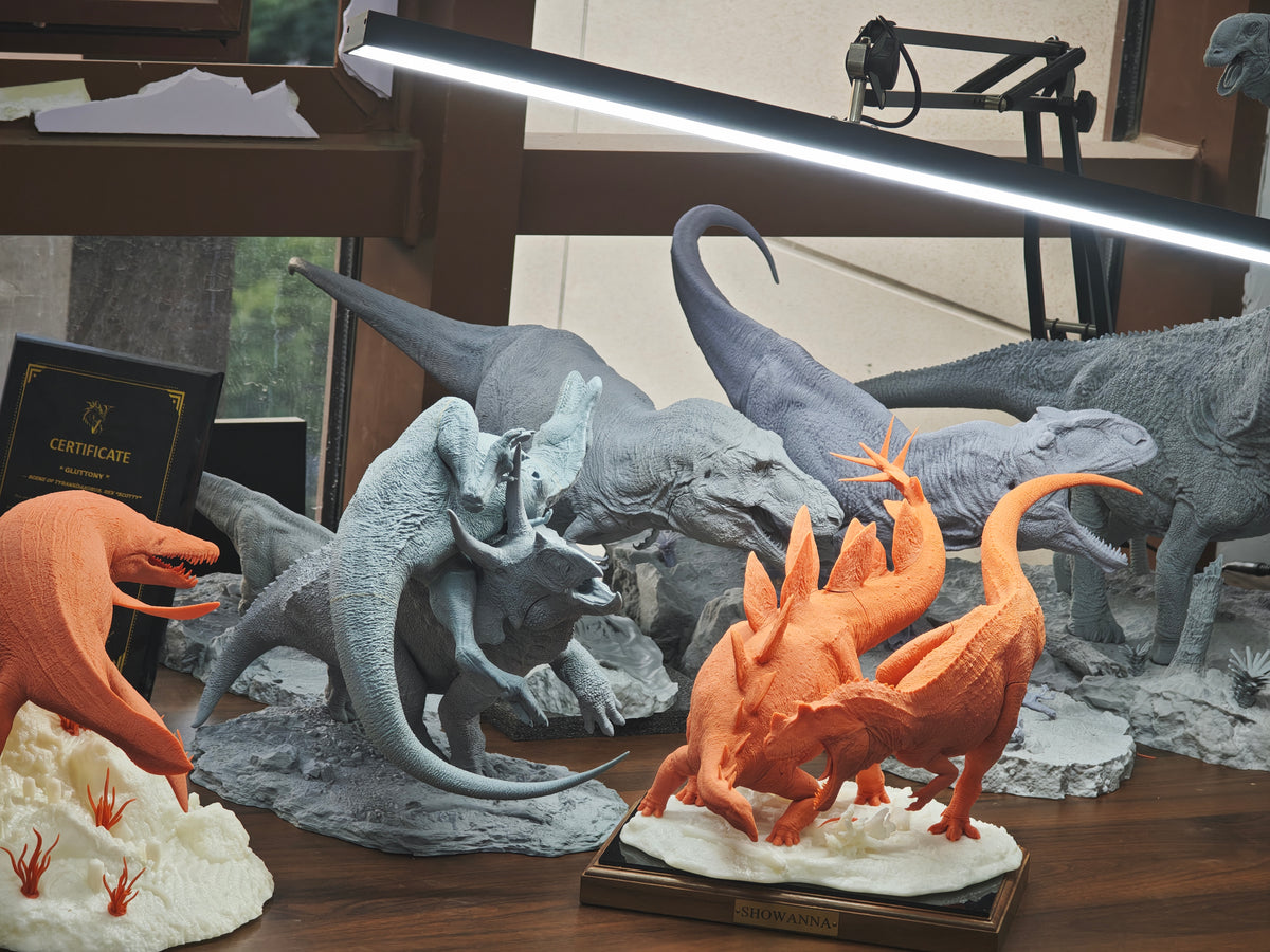 SHOWANNA 1/15 Scale Ceratosaurus VS Stegosaurus Model