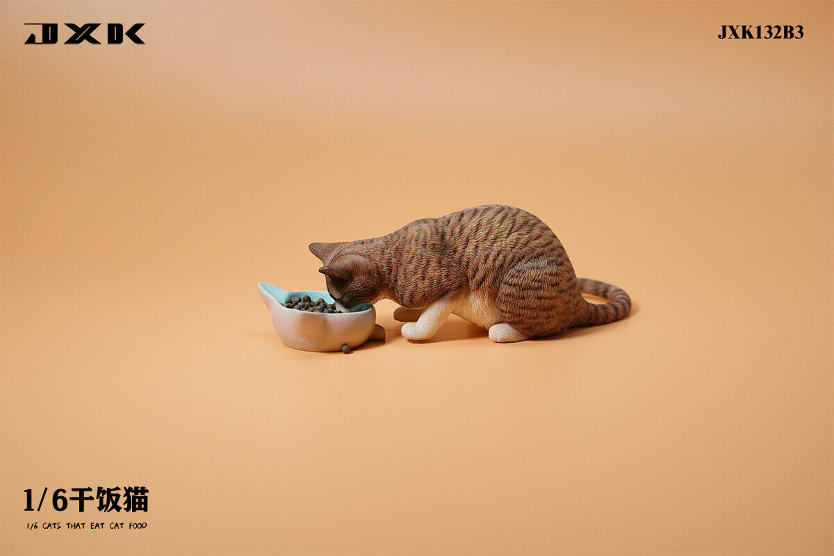 JXK 1/6 Cats That Eat Cat Food Model
