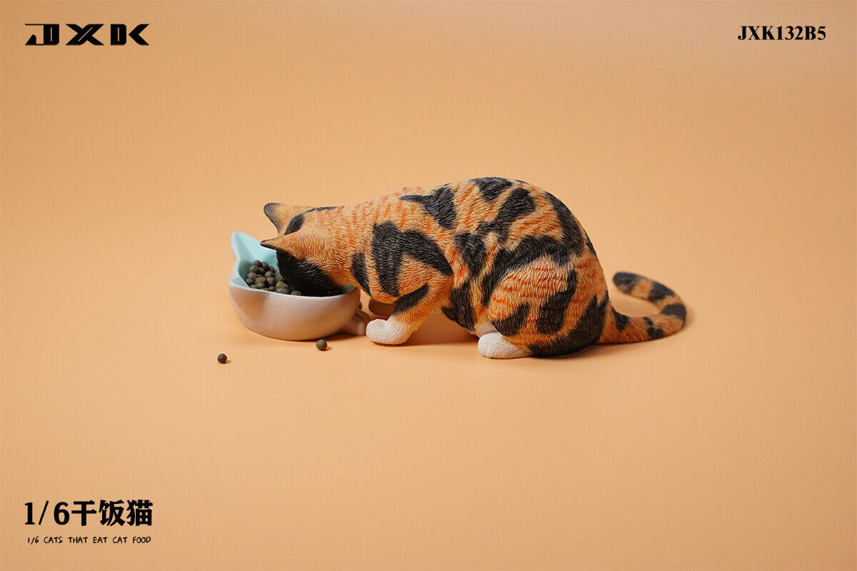 JXK 1/6 Cats That Eat Cat Food Model