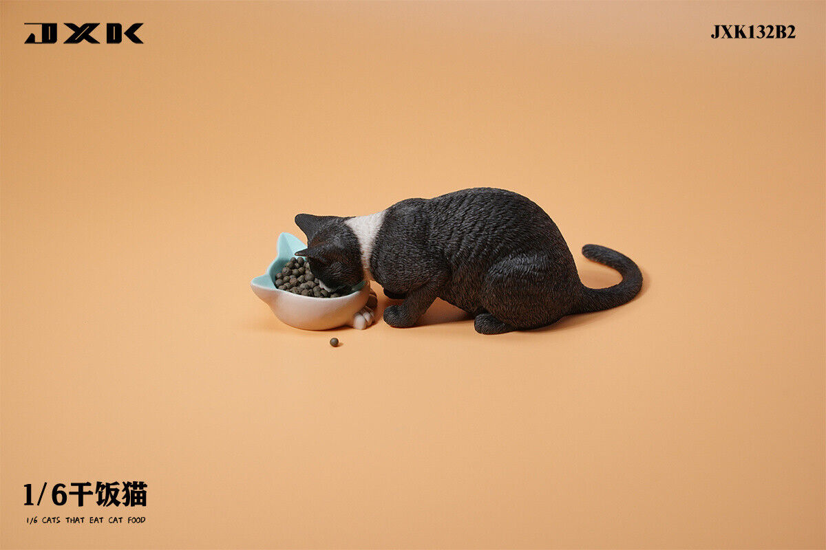 JXK 1/6 Cats That Eat Cat Food Model