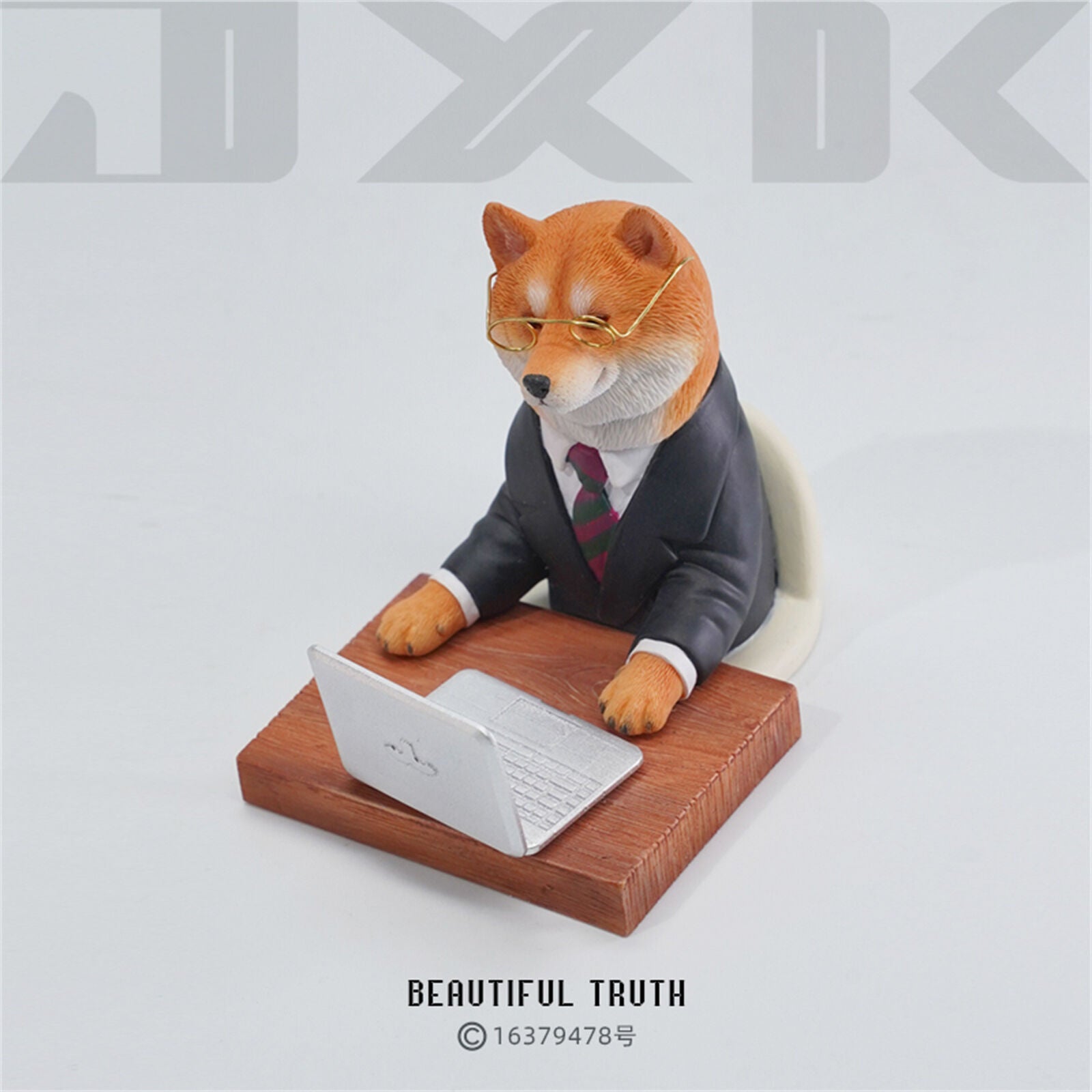 JXK 1/6 Shiba Inu Working Overtime Dog Model