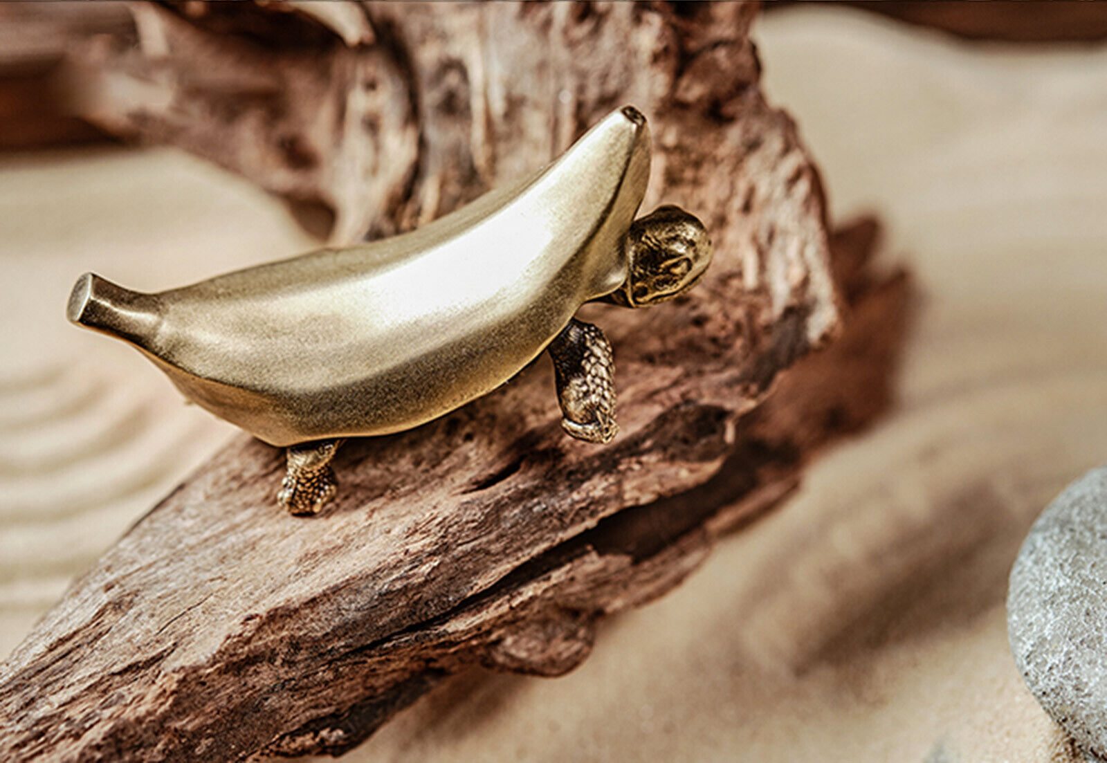 KONGZOO Brass Banana Turtle Model