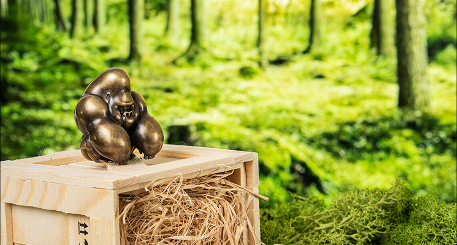 KONGZOO Brass Gorillas Model