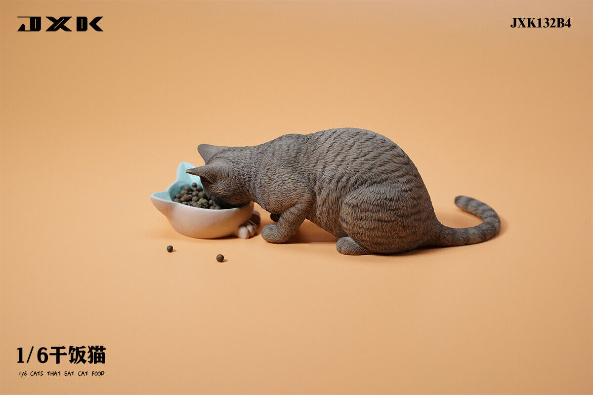 JXK 1/6 Cats That Eat Cat Food Model