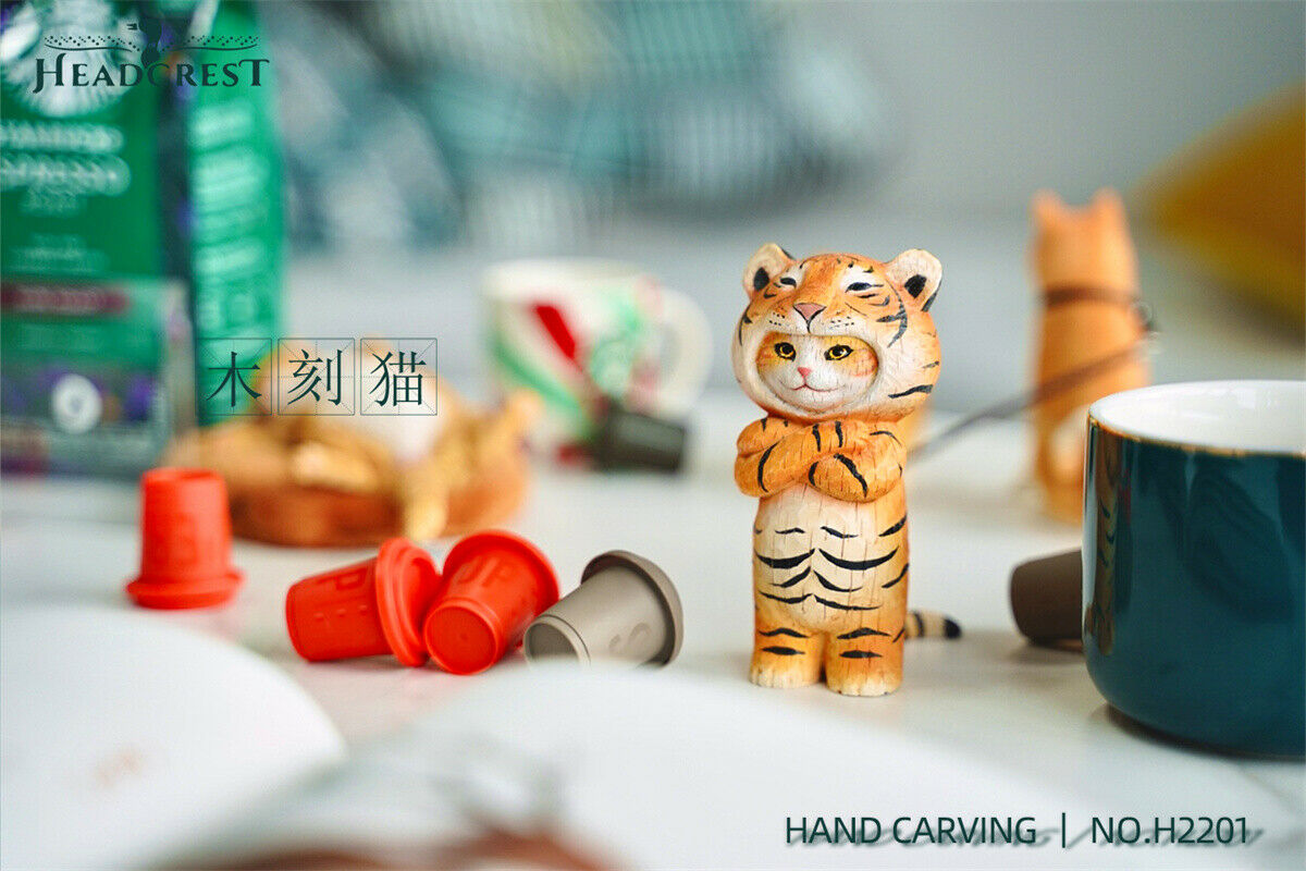 HEADCREST Woodcut Cat Model