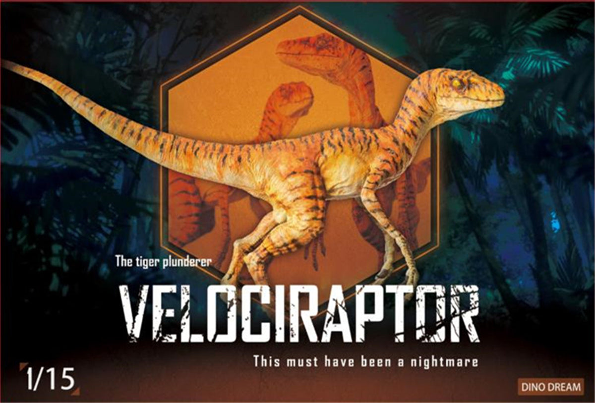 DINO DREAM 1/15 Velociraptor Raptor Tiger Statue