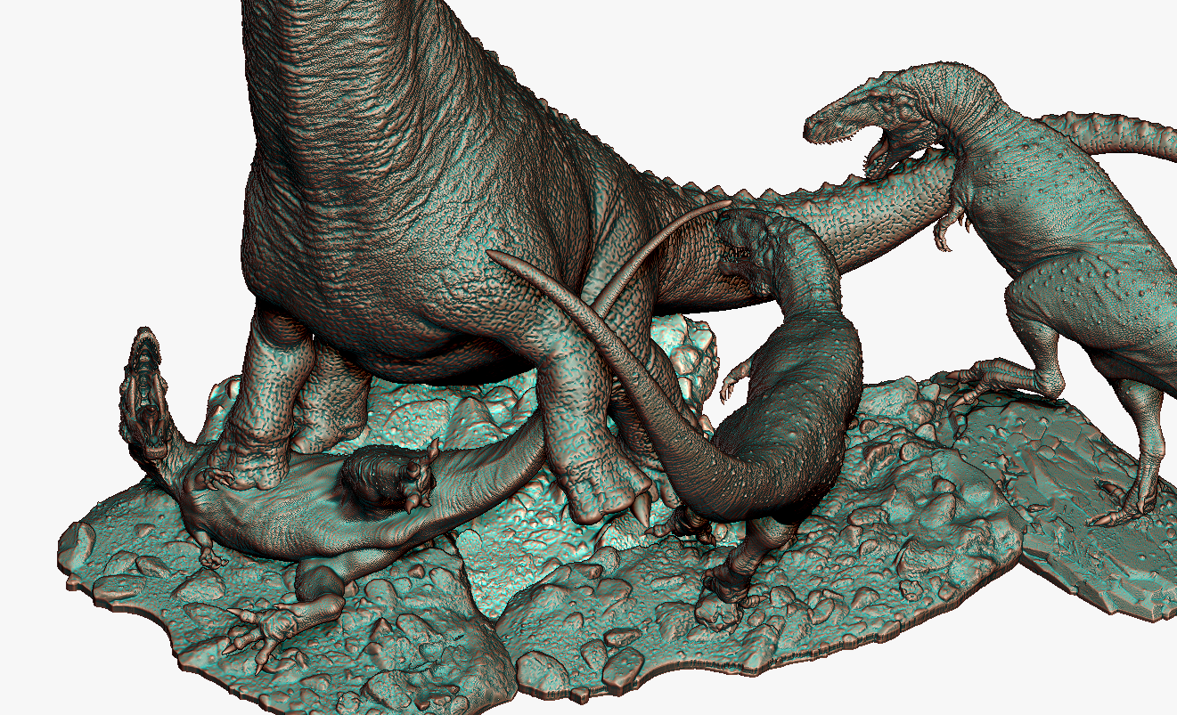 PASSION CHARGER Argentinosaurus huinculensis Fight Mapusaurus roseae Scene Dinosaur GK Statue