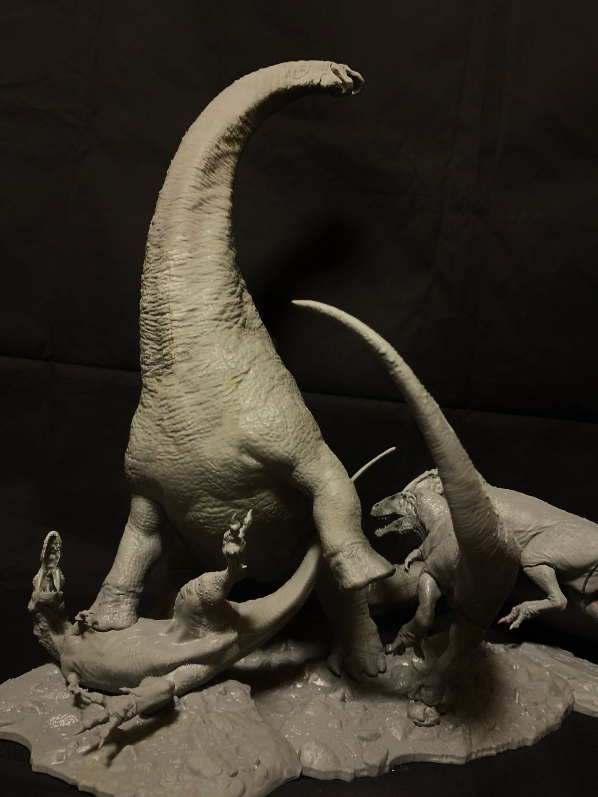 PASSION CHARGER Argentinosaurus huinculensis Fight Mapusaurus roseae Scene Dinosaur GK Statue