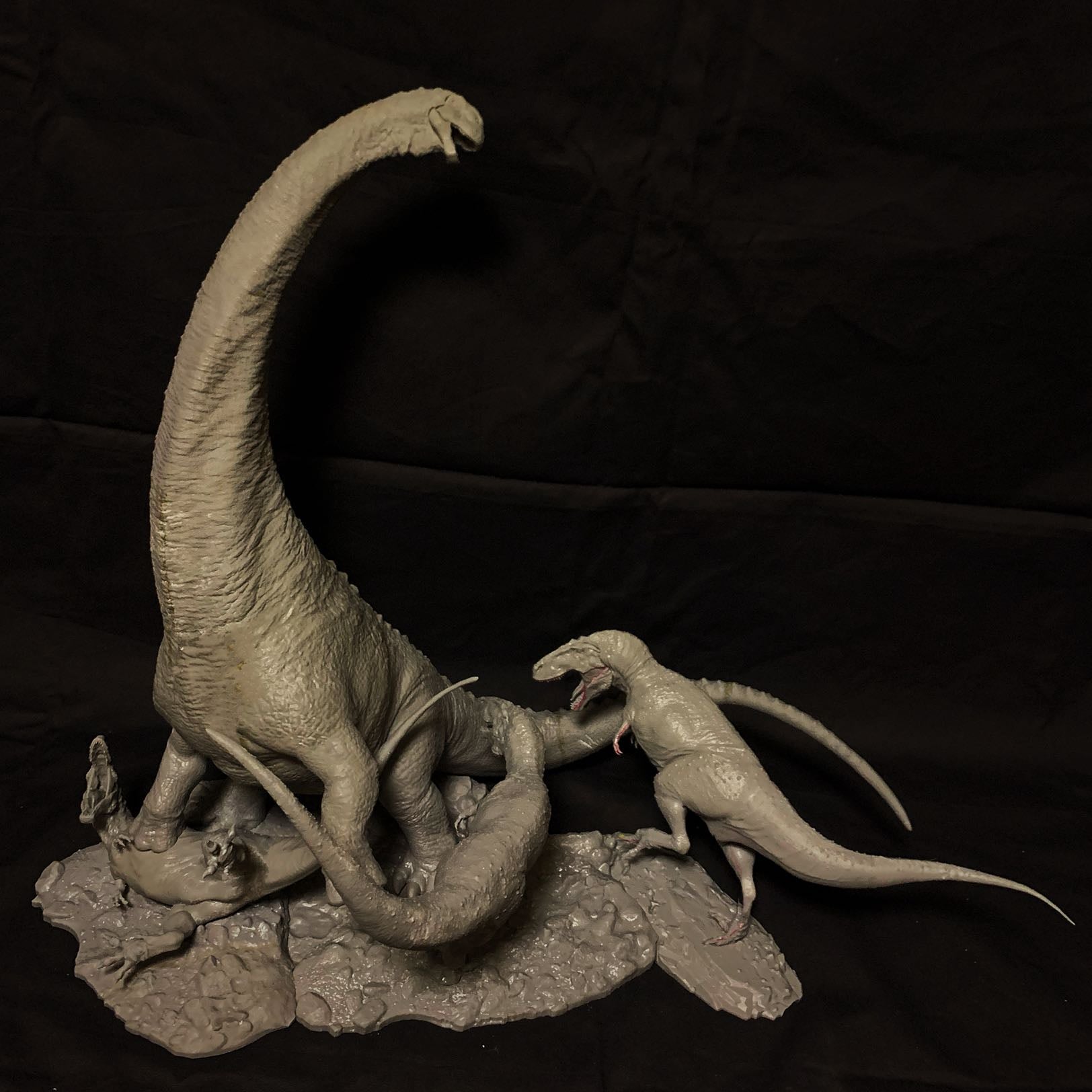 PASSION CHARGER Argentinosaurus huinculensis Fight Mapusaurus roseae Scene Dinosaur GK Statue