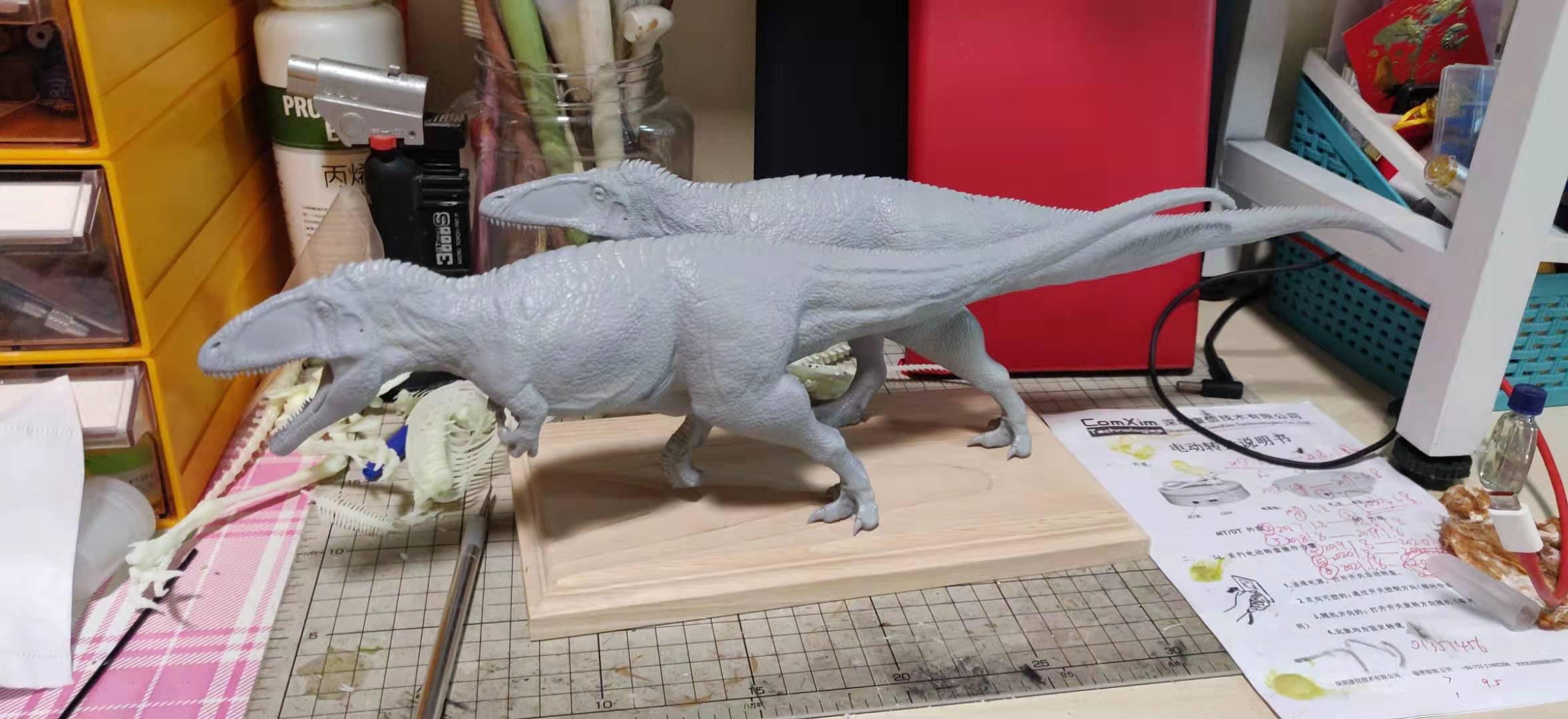 1/20 Carcharodontosaurus Family Scene Statue Unpainted GK
