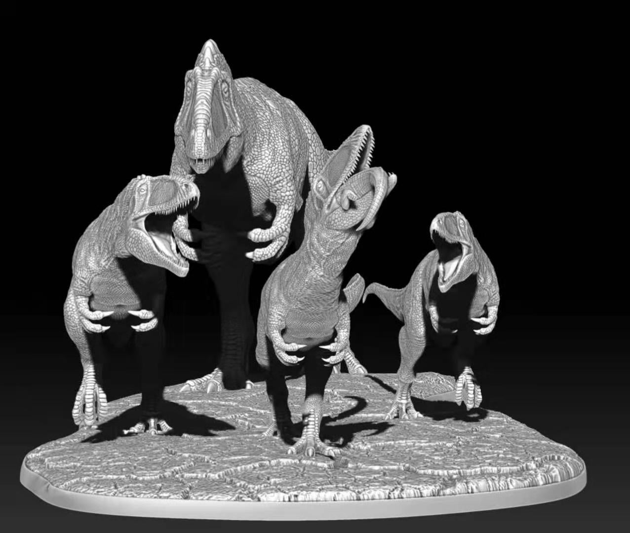 1/20 Carcharodontosaurus Family Scene Statue Unpainted GK