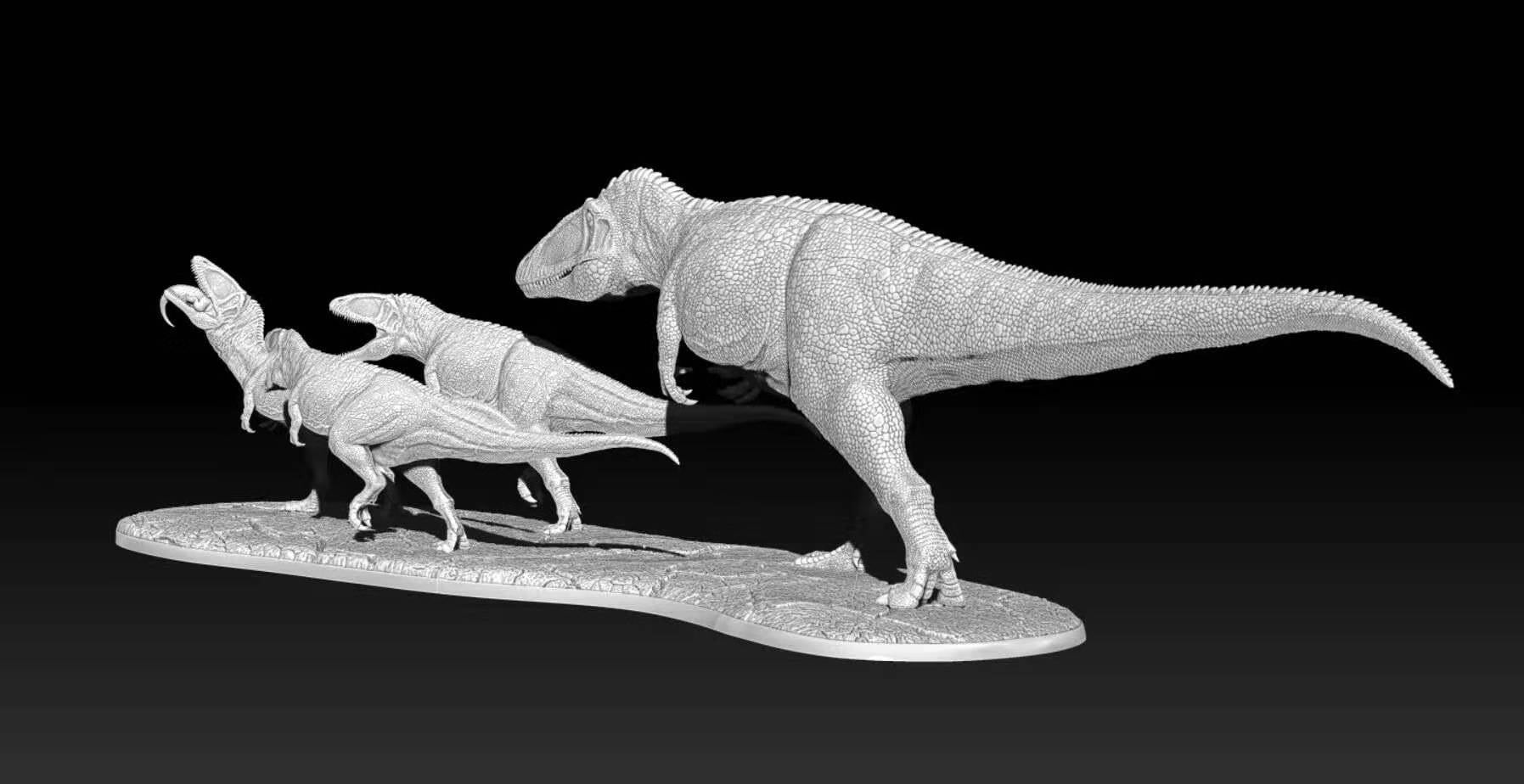 1/20 Carcharodontosaurus Family Scene Statue Unpainted GK