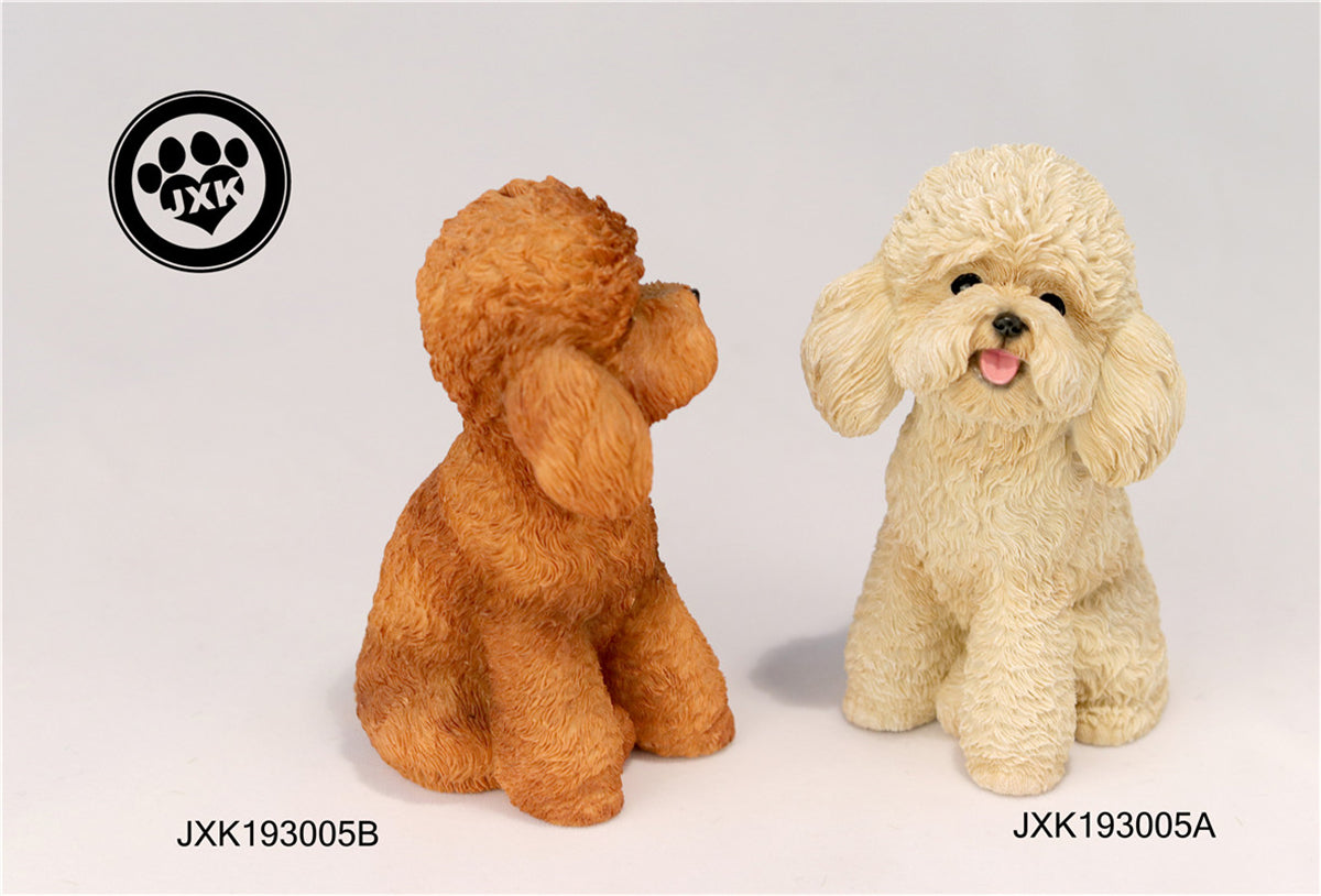 JXK Cute Poodle Dog Pet Figure