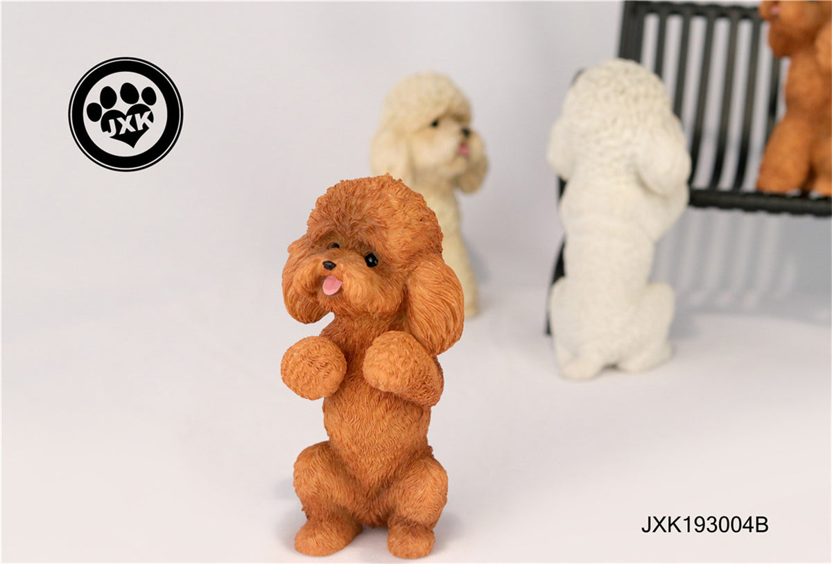 JXK Cute Poodle Dog Pet Figure