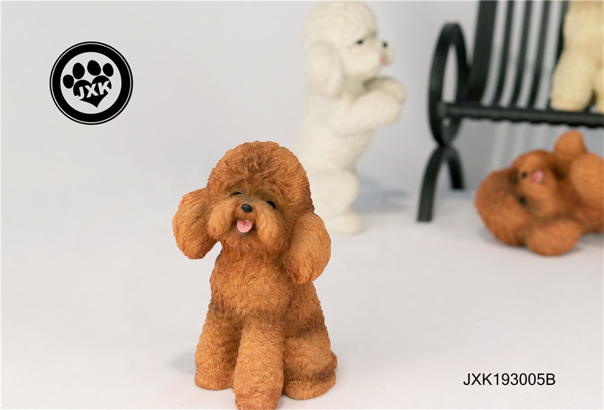 JXK Cute Poodle Dog Pet Figure
