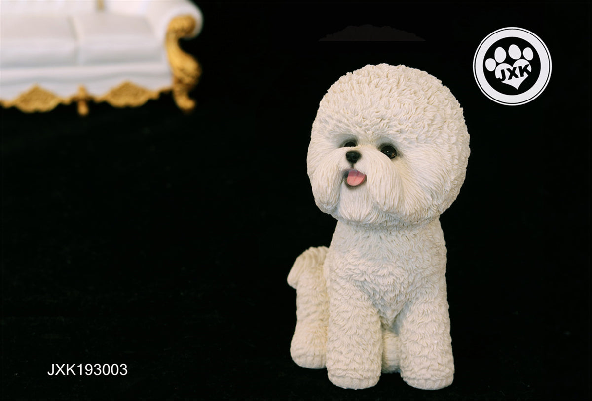 JXK Bichon Frise Schnauzer Shepherd Dog Figure