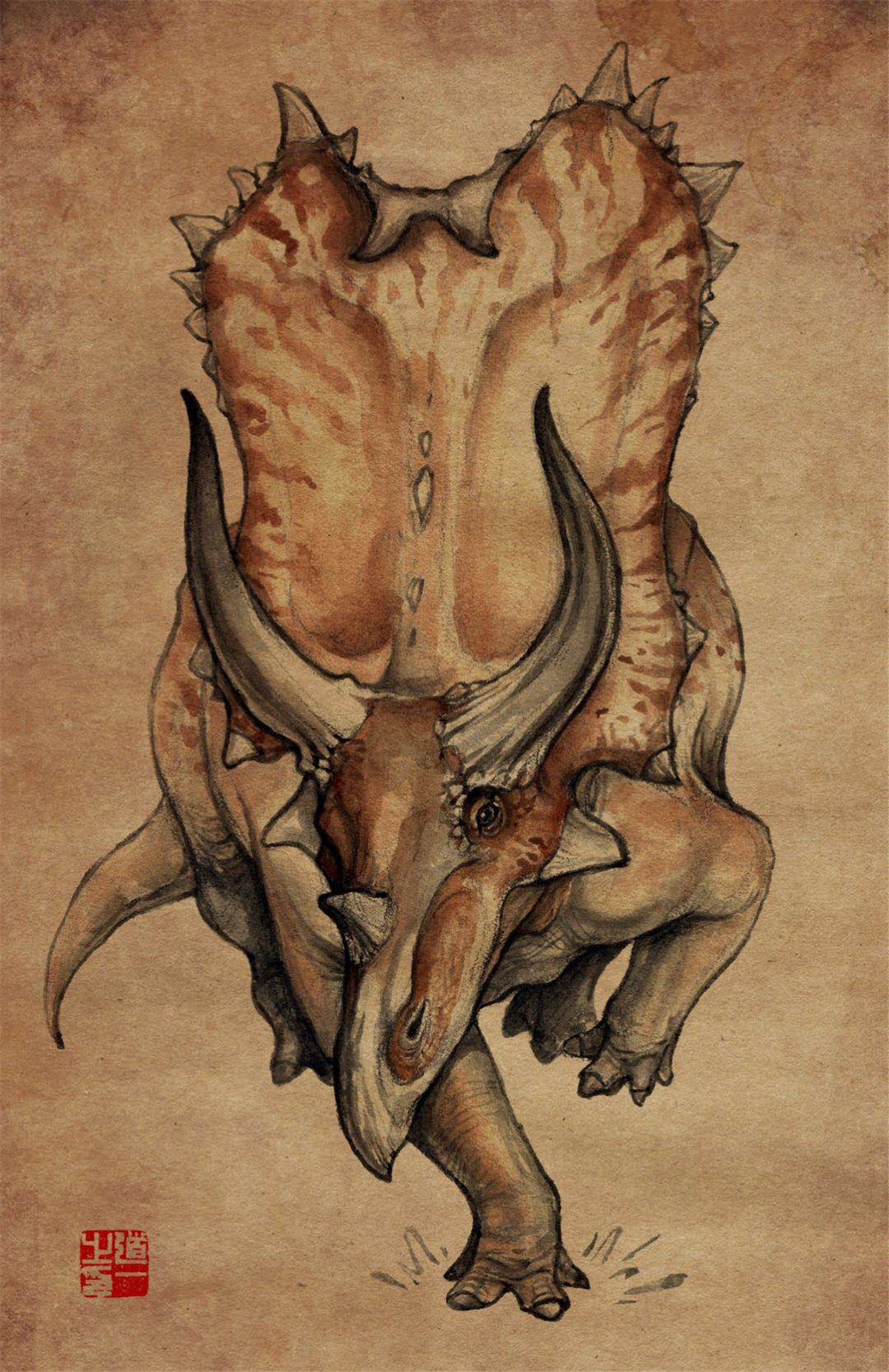 1/18 Daspletosaurus VS Titanoceratops Statue