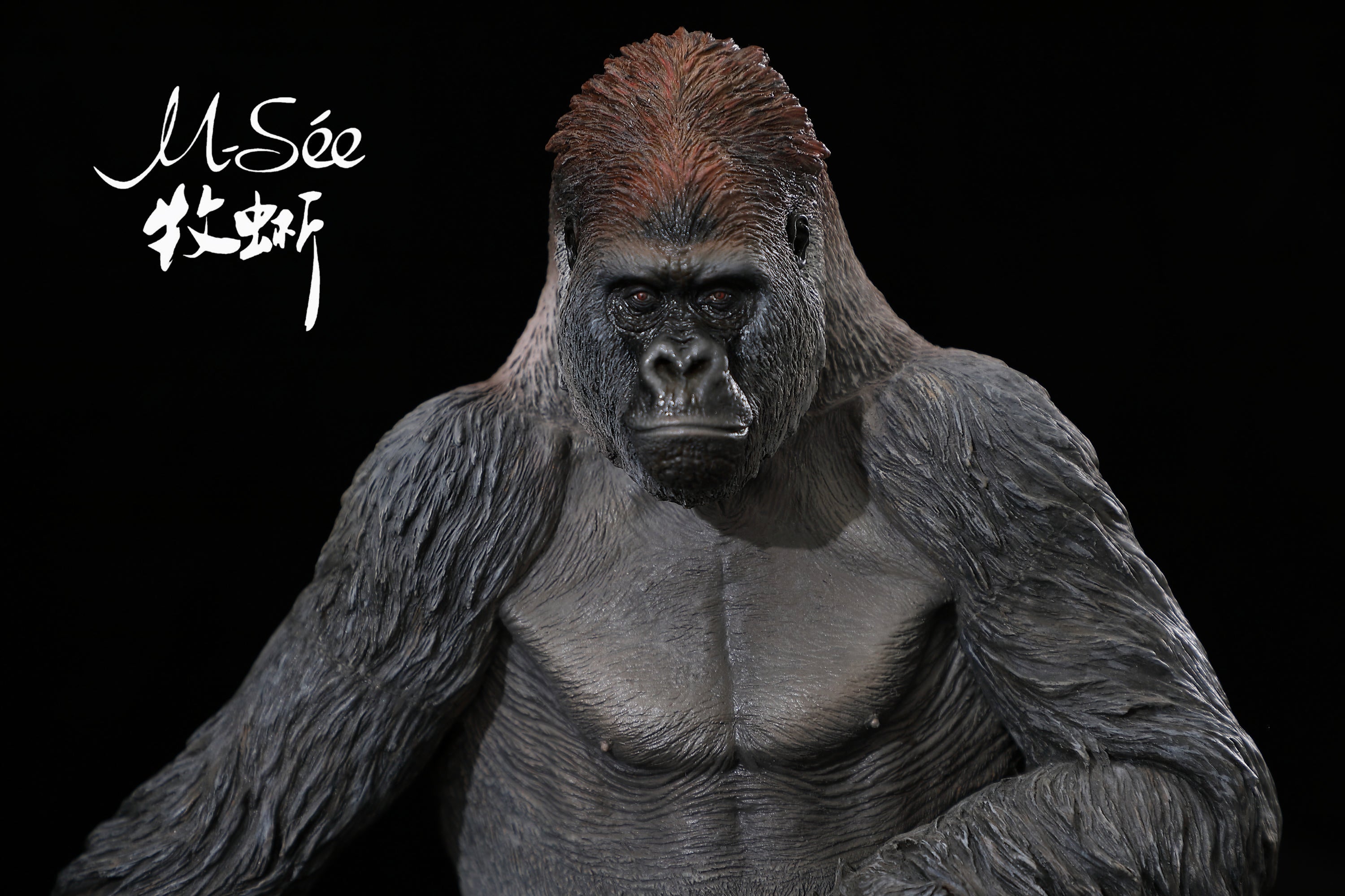 MuSee 1/6 Male Silverback Gorilla Scene Statue