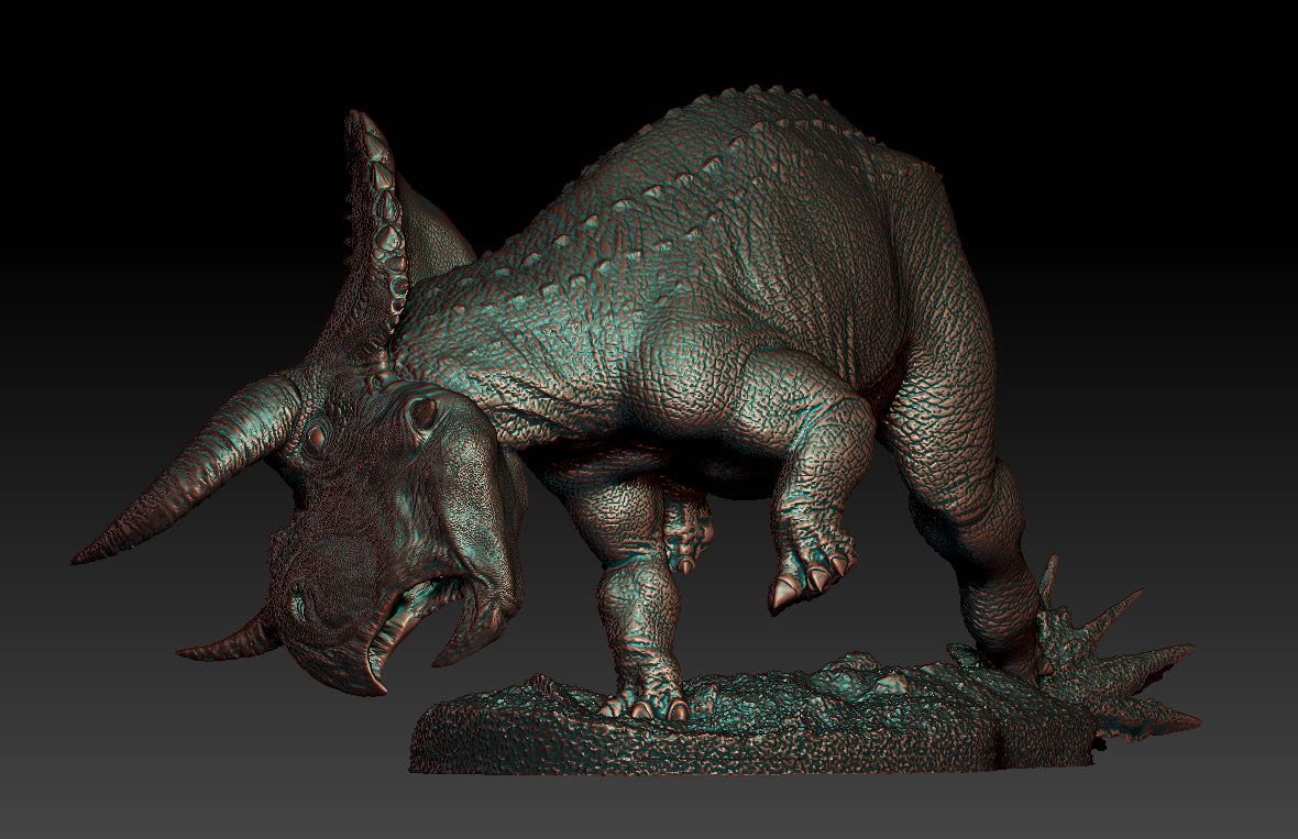 Nasutoceratops Bull Pose Statue