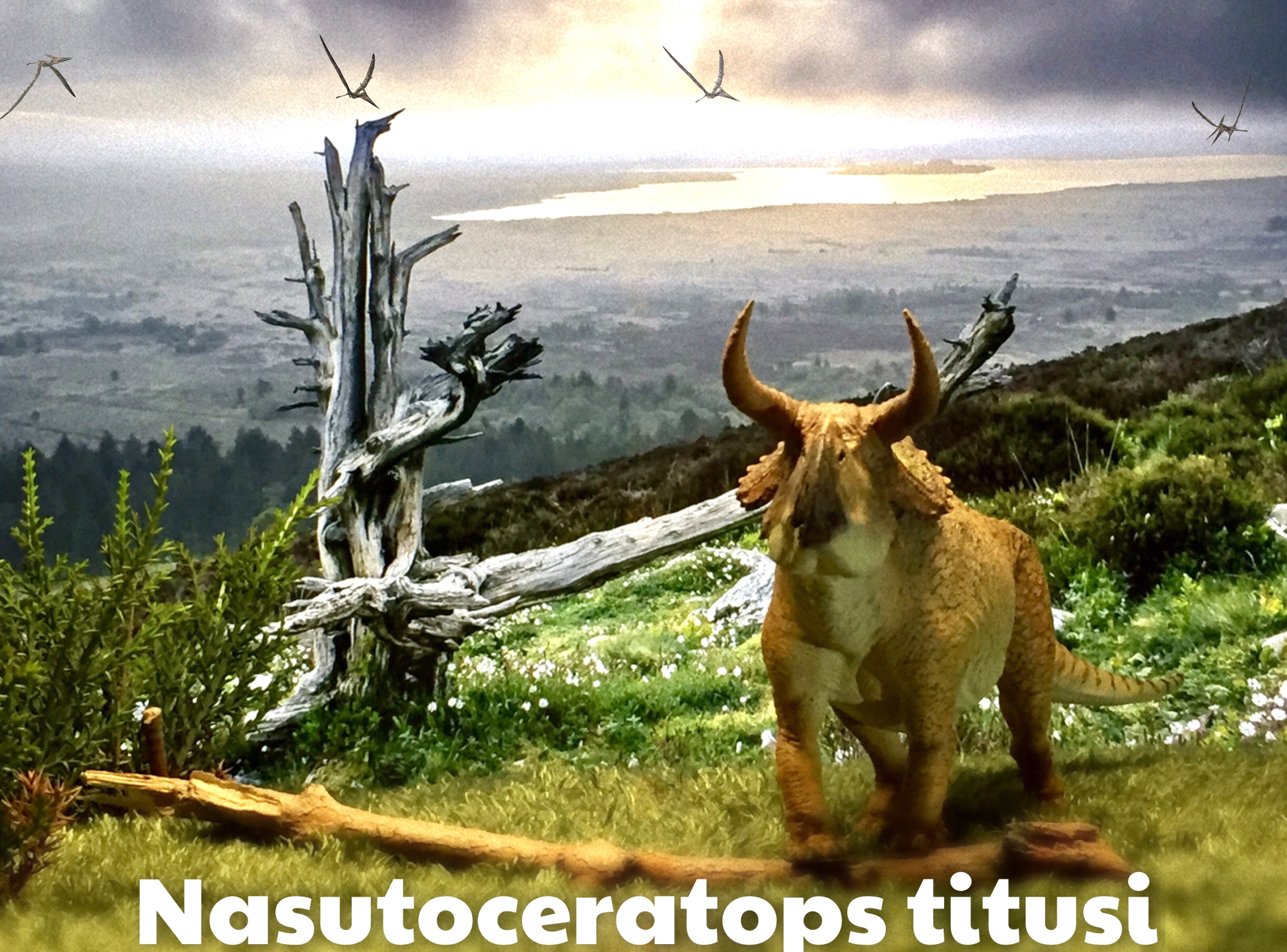 Nasutoceratops Graze Pose Statue