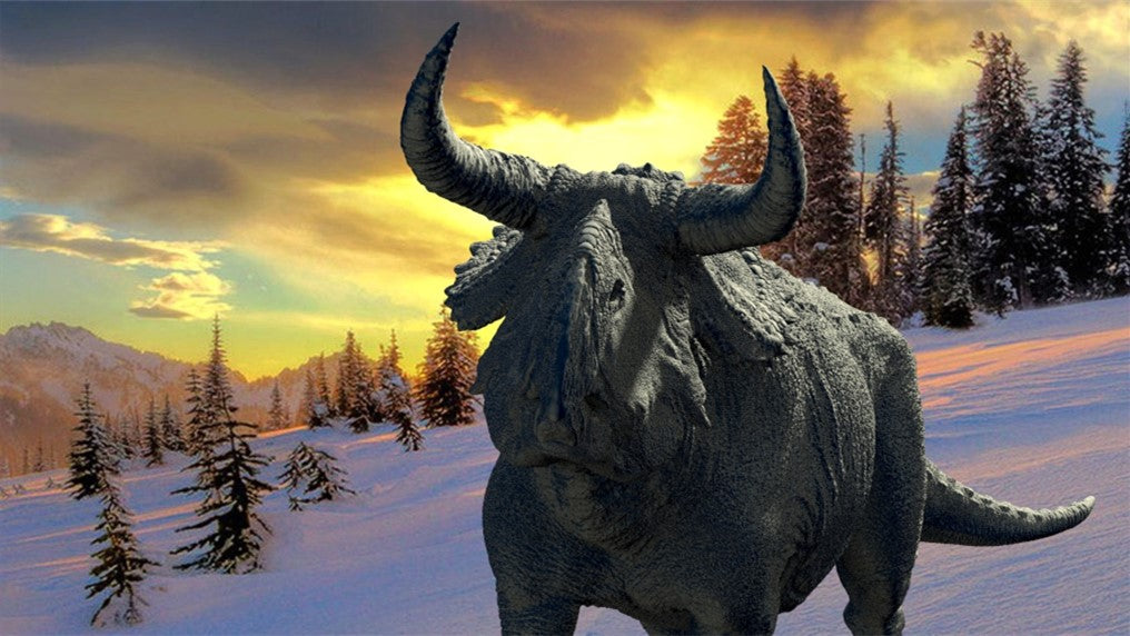 Nasutoceratops Graze Pose Statue