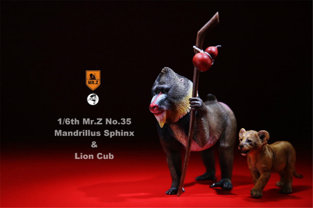 Mr.z Ratio Mandrill Sphinx Lion Cub Set Figure