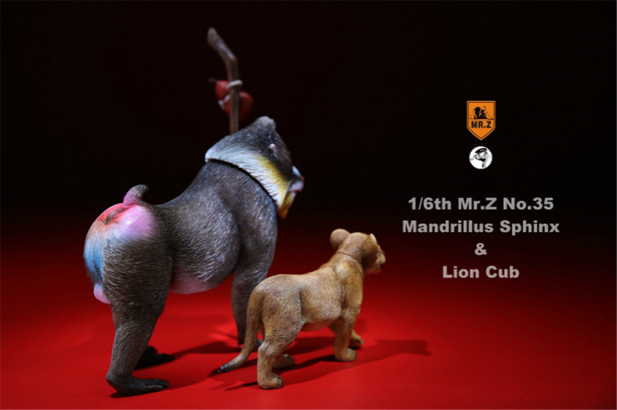 Mr.z Ratio Mandrill Sphinx Lion Cub Set Figure