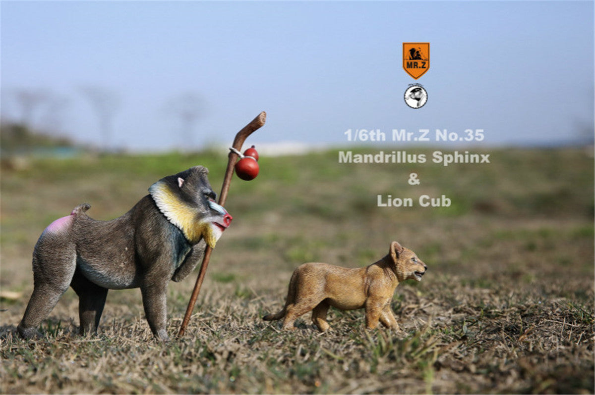 Mr.z Ratio Mandrill Sphinx Lion Cub Set Figure