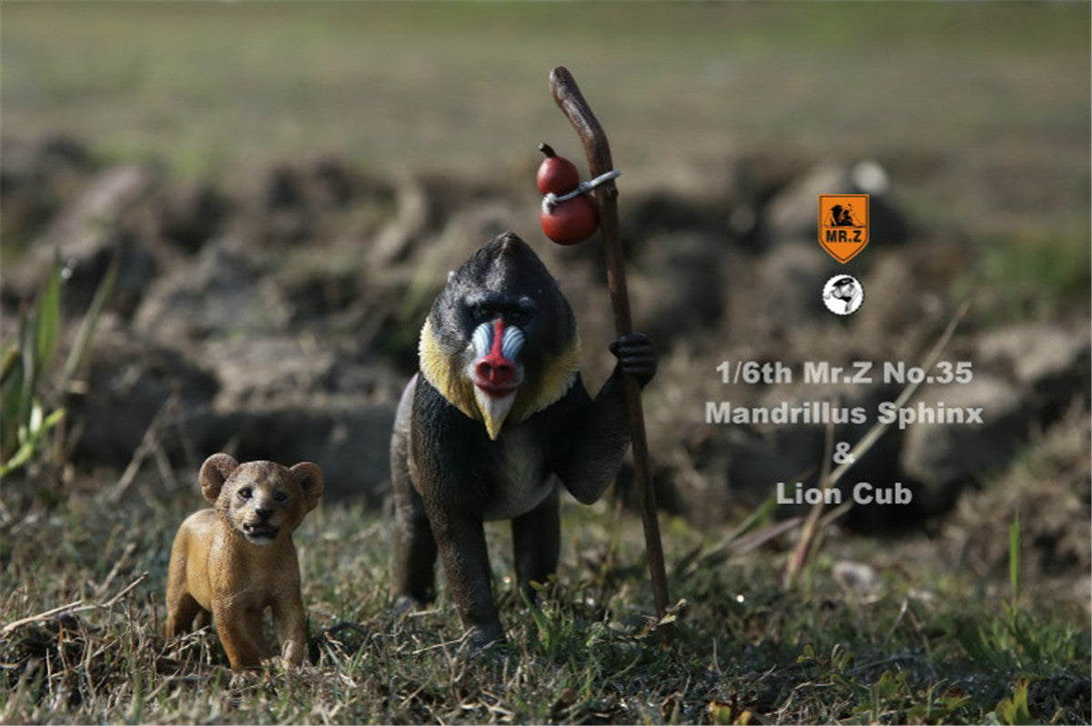 Mr.z Ratio Mandrill Sphinx Lion Cub Set Figure