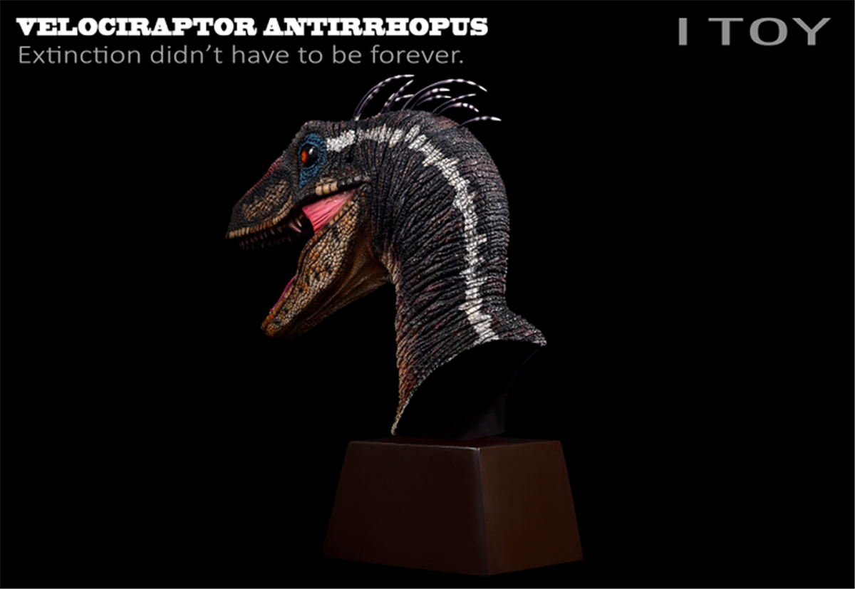 ITOY Male Velociraptor Head Bust Model