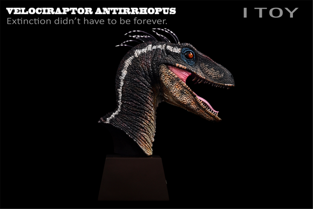 ITOY Male Velociraptor Head Bust Model
