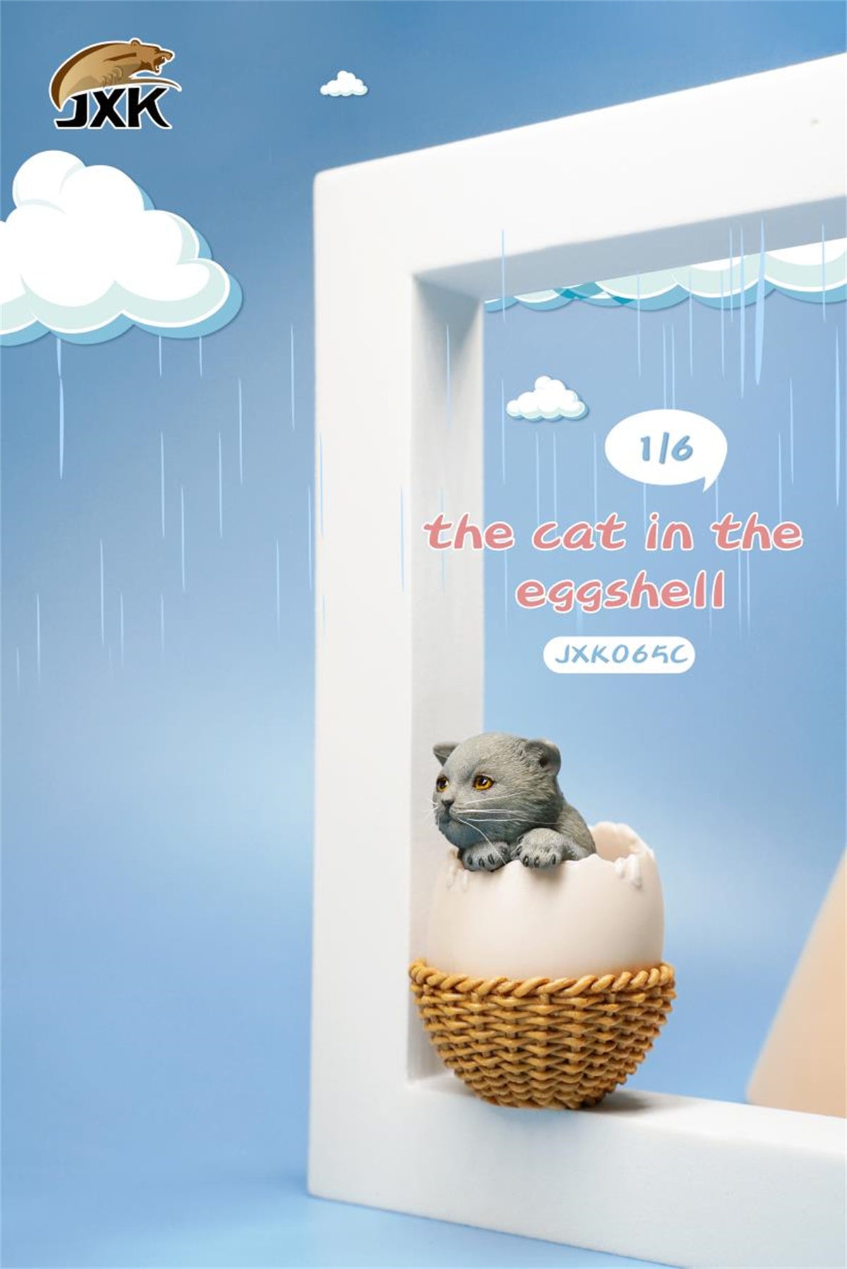 JXK 1/6th Eggshell Cat Model
