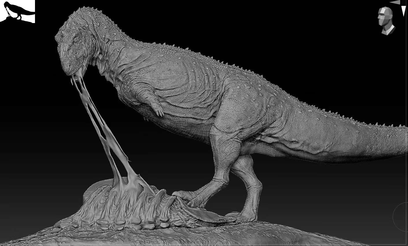 Yuppie Chen 1:20 Scale Majungasaurus Masiakasaurus Statue Unpainted Kit