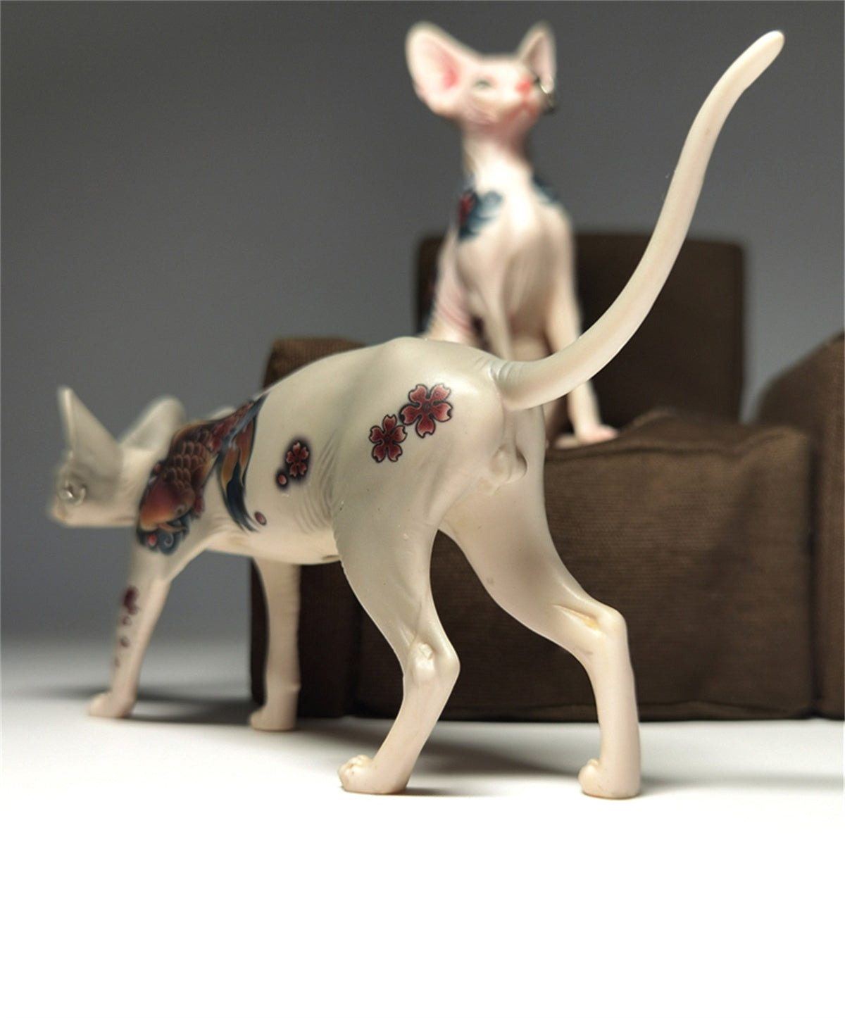 JXK Tattoo Canadian Hairless Cat Figure