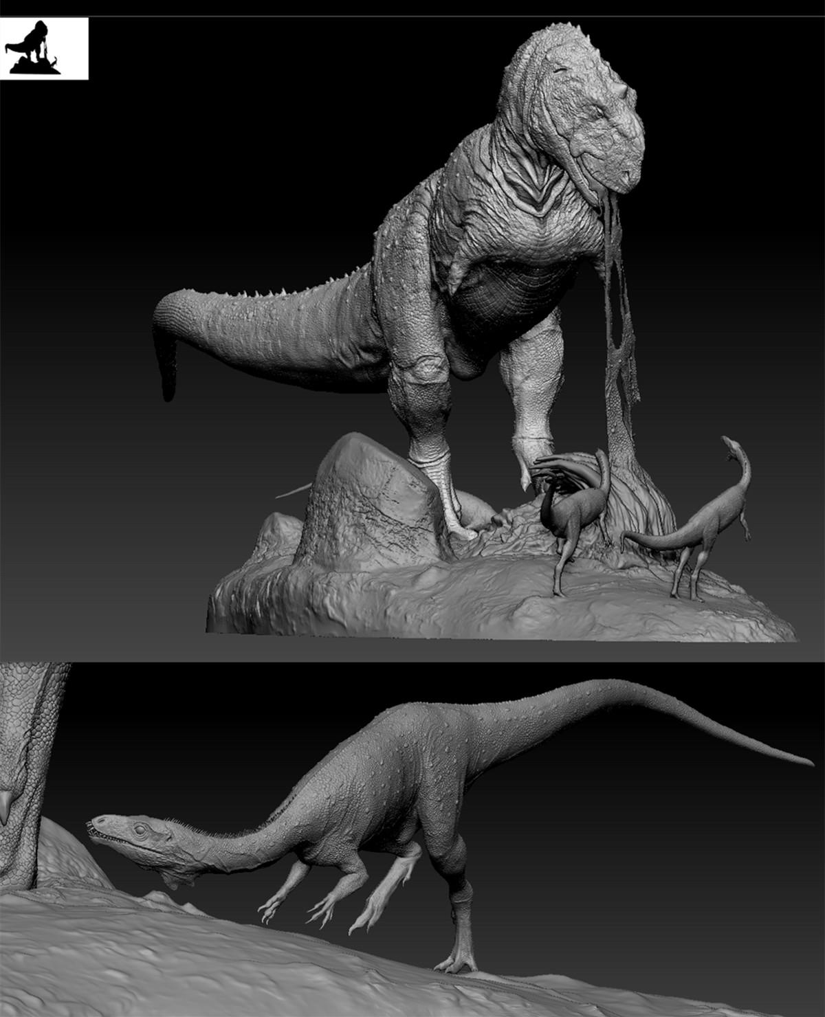 Yuppie Chen 1:20 Scale Majungasaurus Masiakasaurus Statue Unpainted Kit