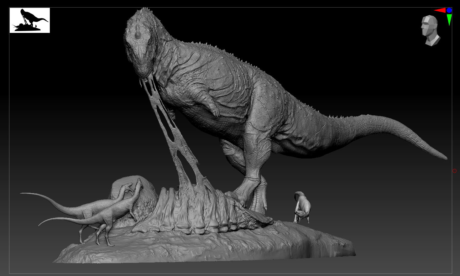 Yuppie Chen 1:20 Scale Majungasaurus Masiakasaurus Statue Unpainted Kit