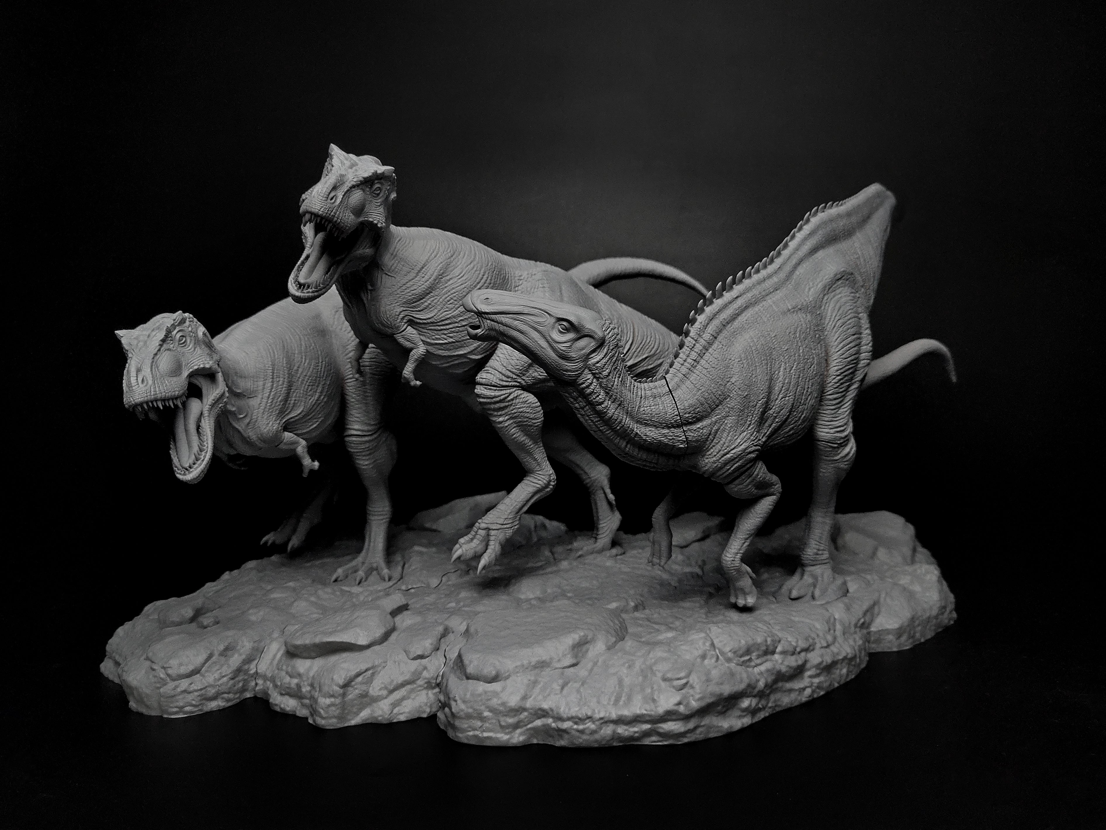 JM Zhuchengtyrannus Hunt Shantungosaurus Model