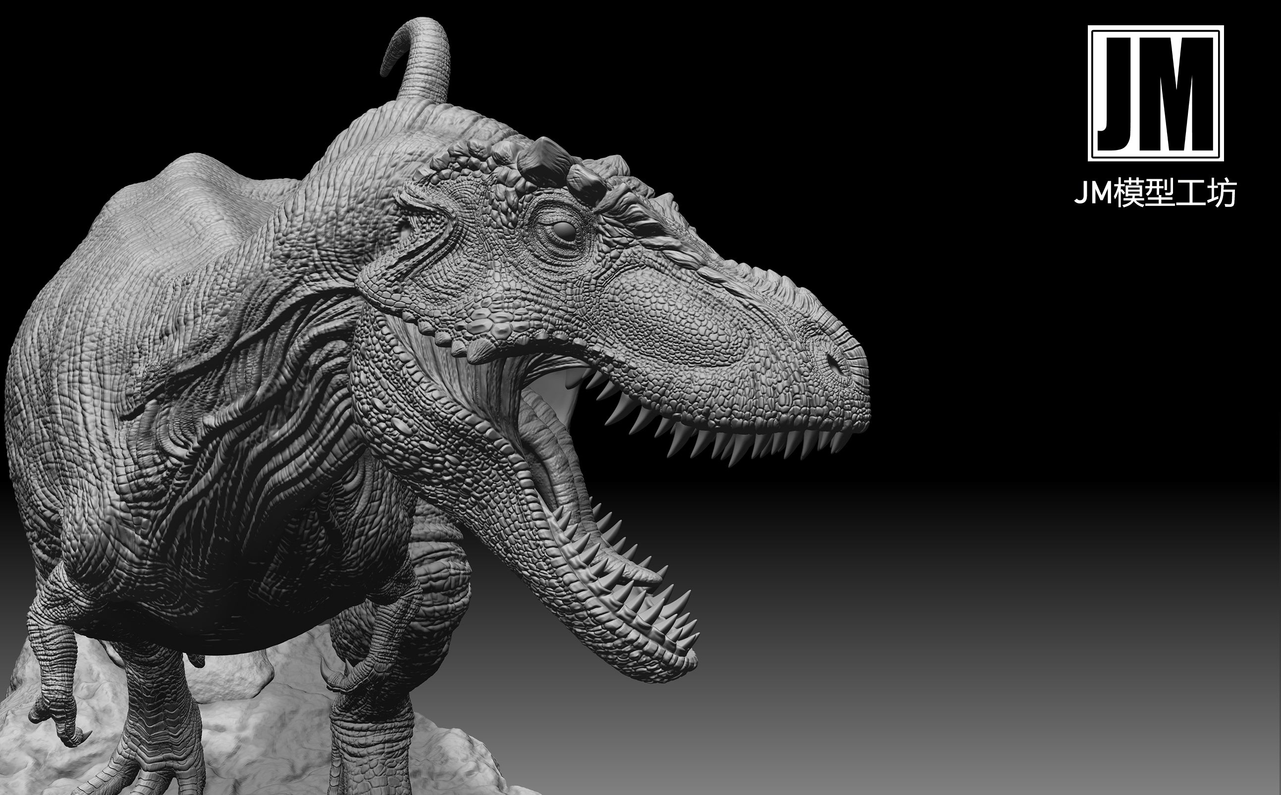 JM Zhuchengtyrannus Hunt Shantungosaurus Model