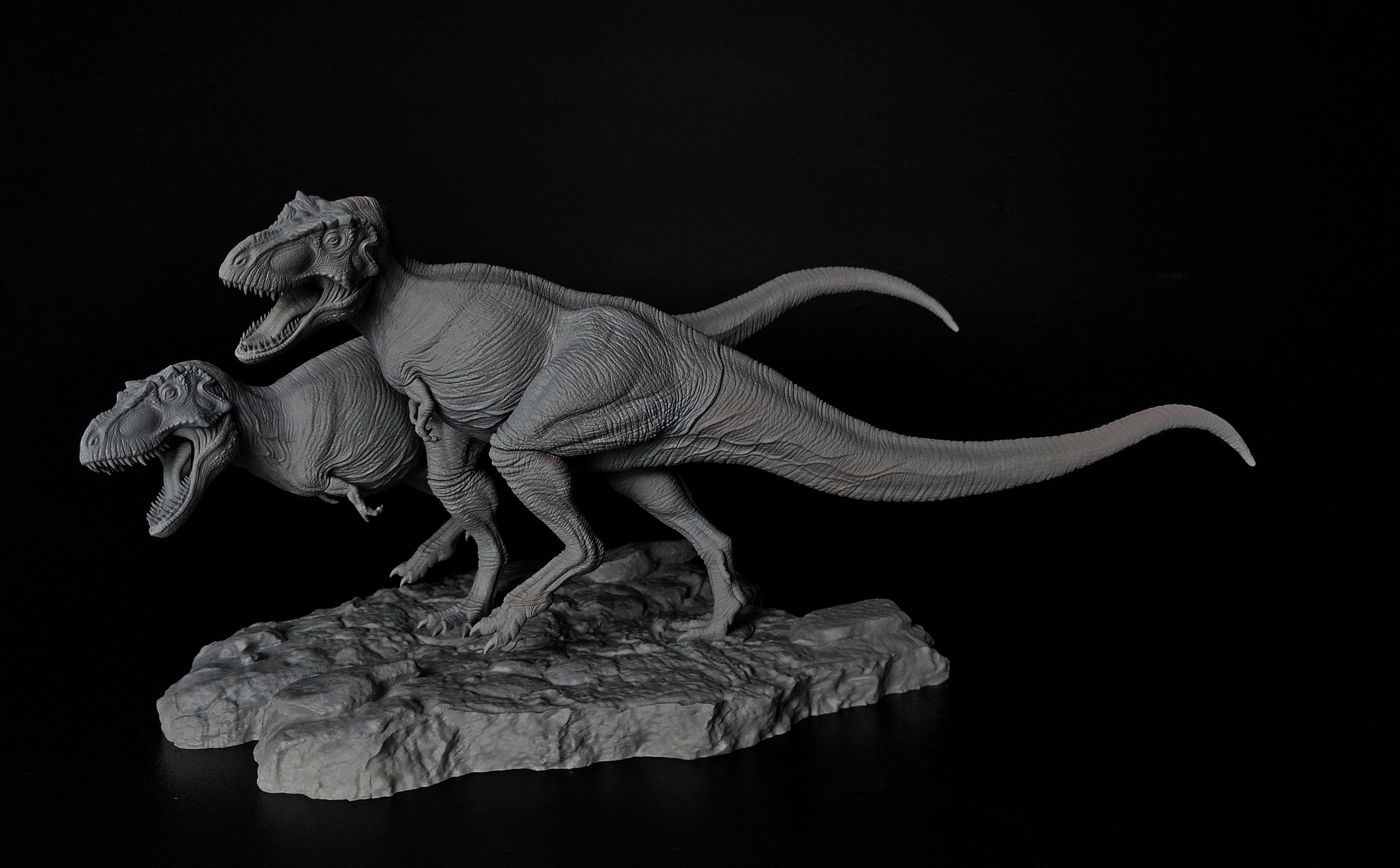 JM Zhuchengtyrannus Hunt Shantungosaurus Model