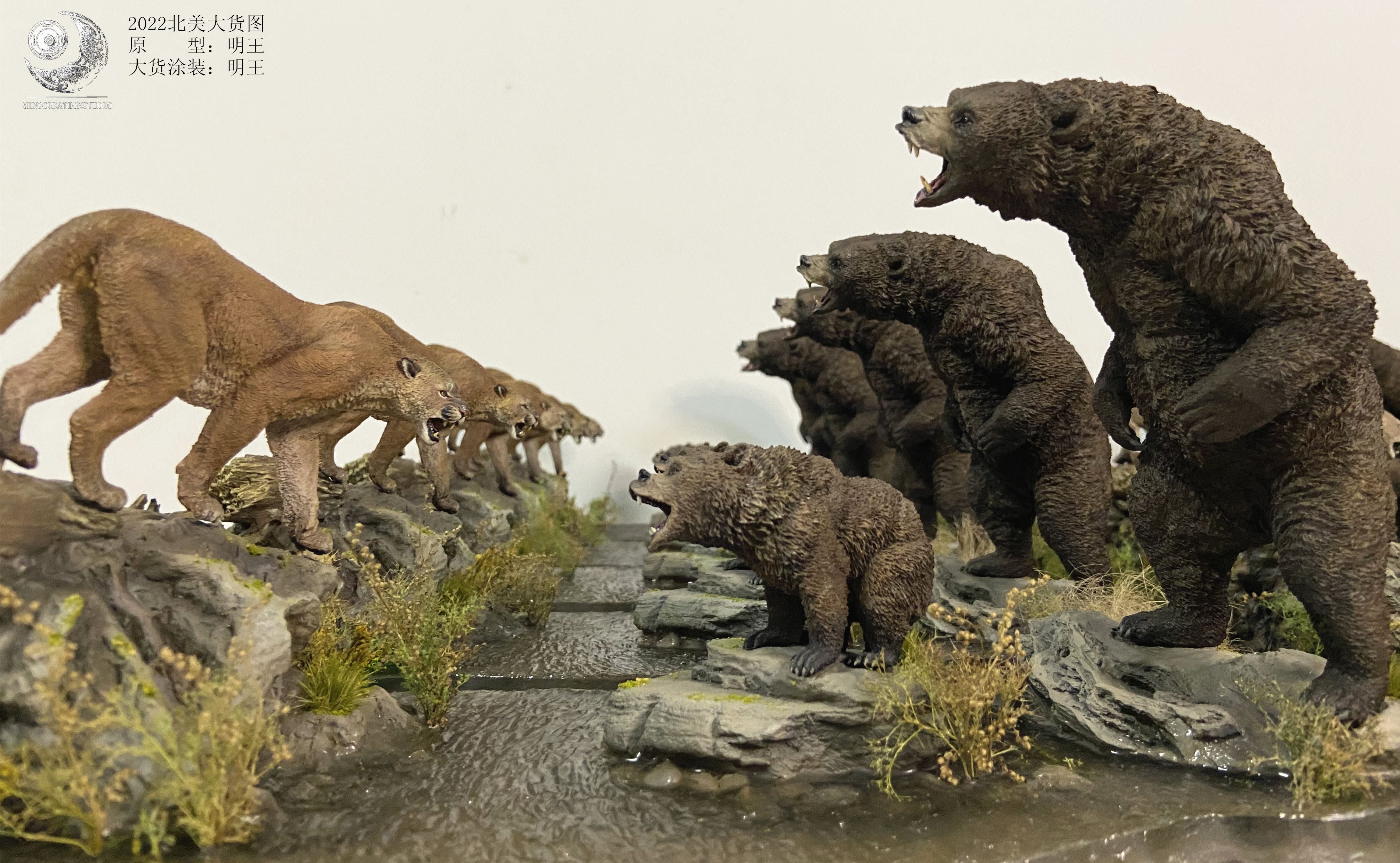 1:15 Cougar VS Brown Bear Scene Model