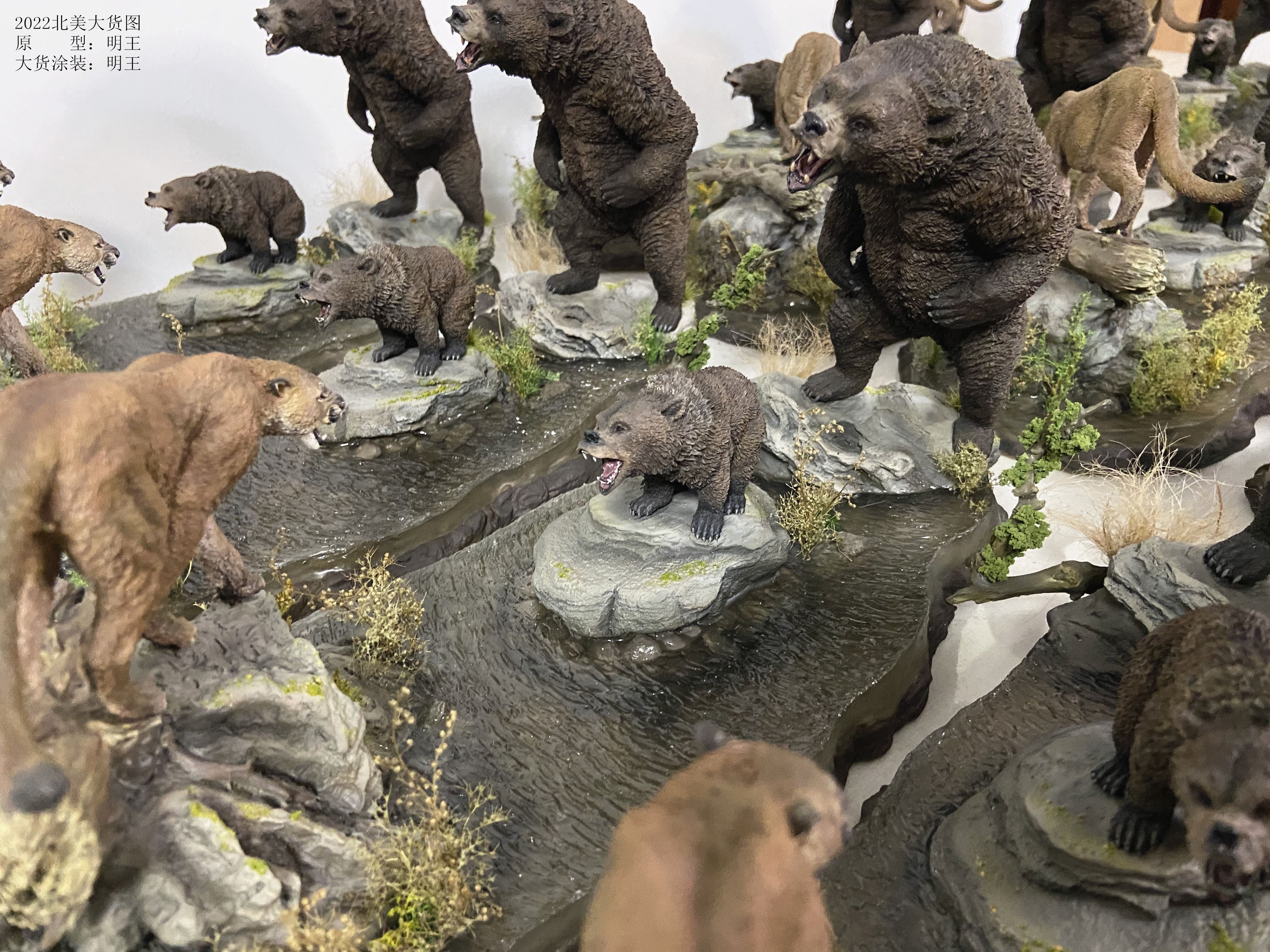 1:15 Cougar VS Brown Bear Scene Model