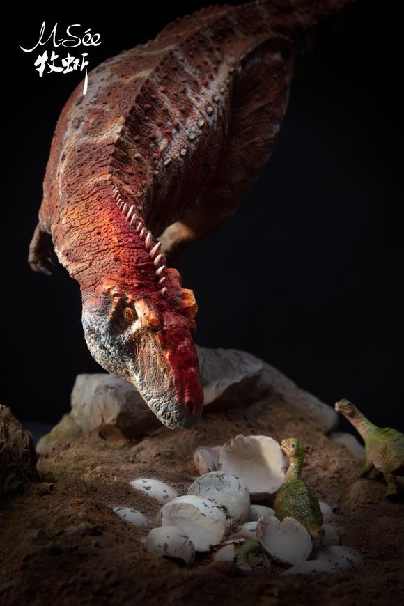MuSee 1/35 Mapusaurus Prey Argentinosaurus Cub Scene Statue