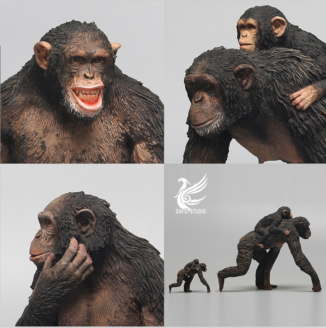 Dafei Pan troglodytes Dwarf Chimpanzee Unpainted Statue