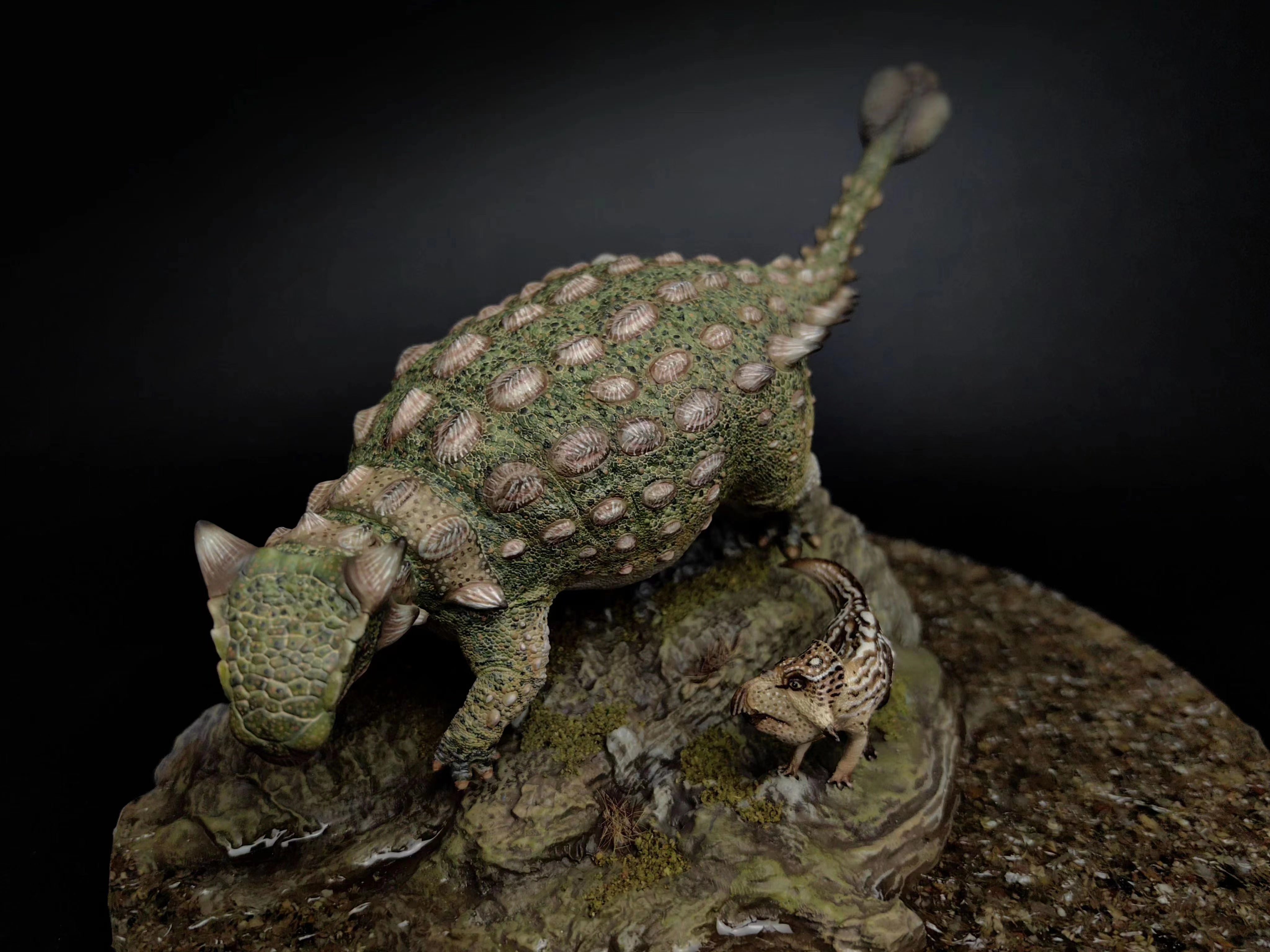 XINYAN Studio Ankylosaurus magniventris Leptoceratops Scene Model