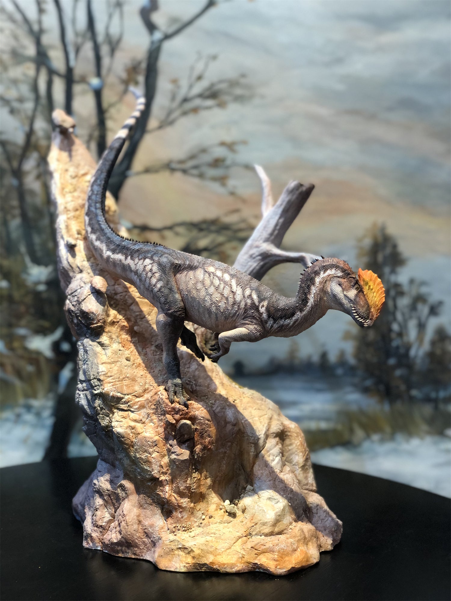LINGHU ART STUDIO Dilophosaurus Scene Model Kit